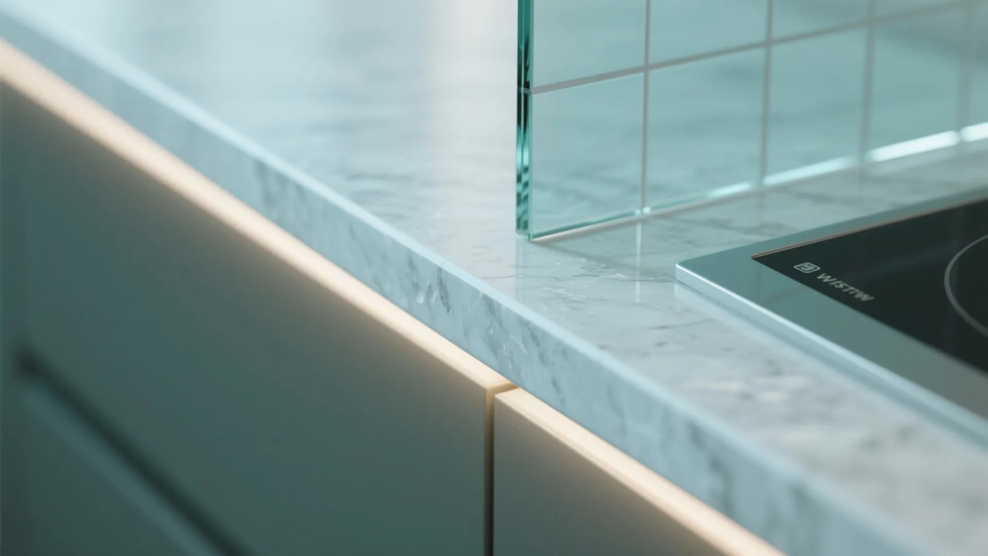 Glass Backsplash for Light and Depth