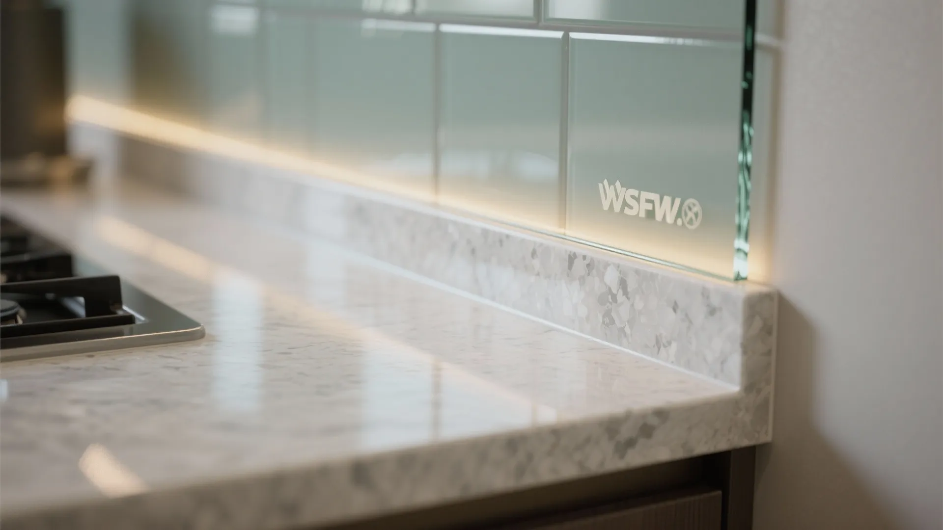 Glass Backsplash for Light and Depth