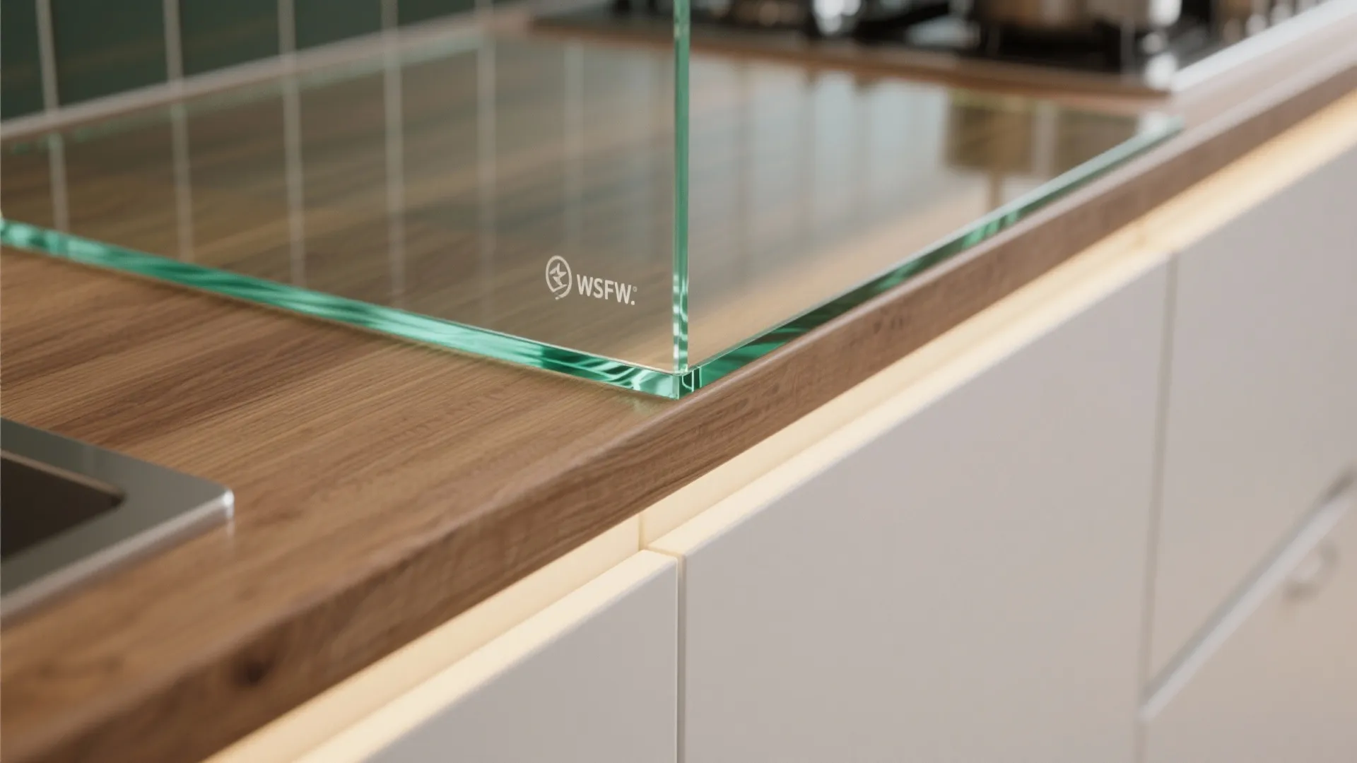 Glass backsplash for a brighter nook