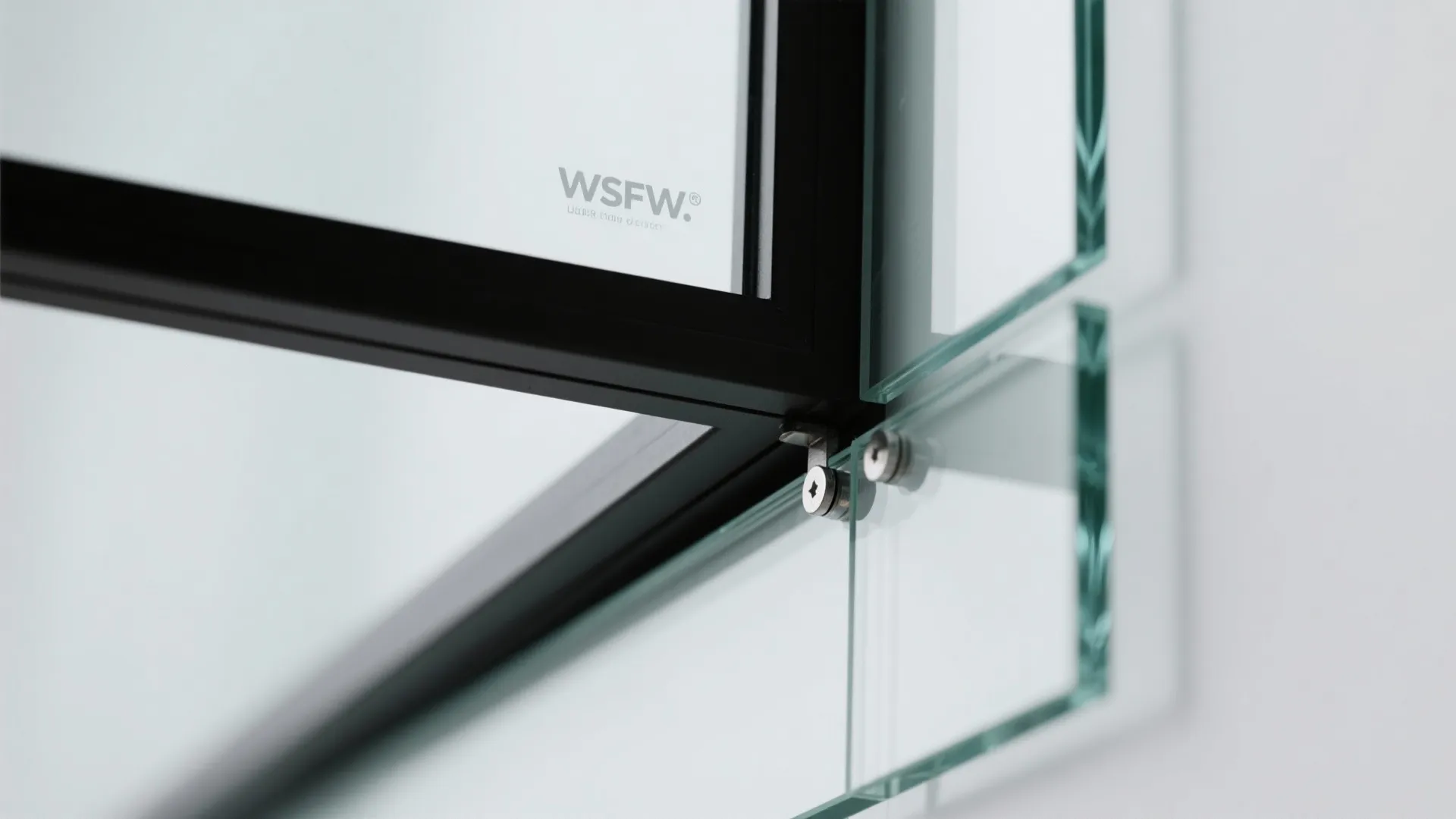 Minimal framed glass drop wall