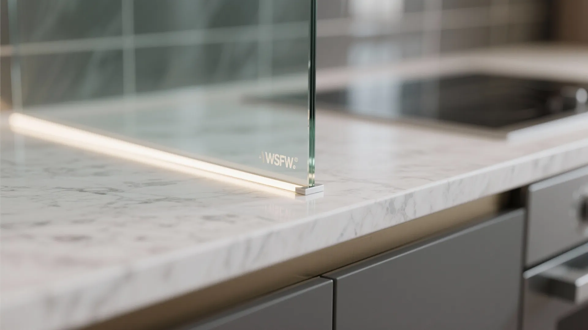 Glass Backsplash for Light and Depth