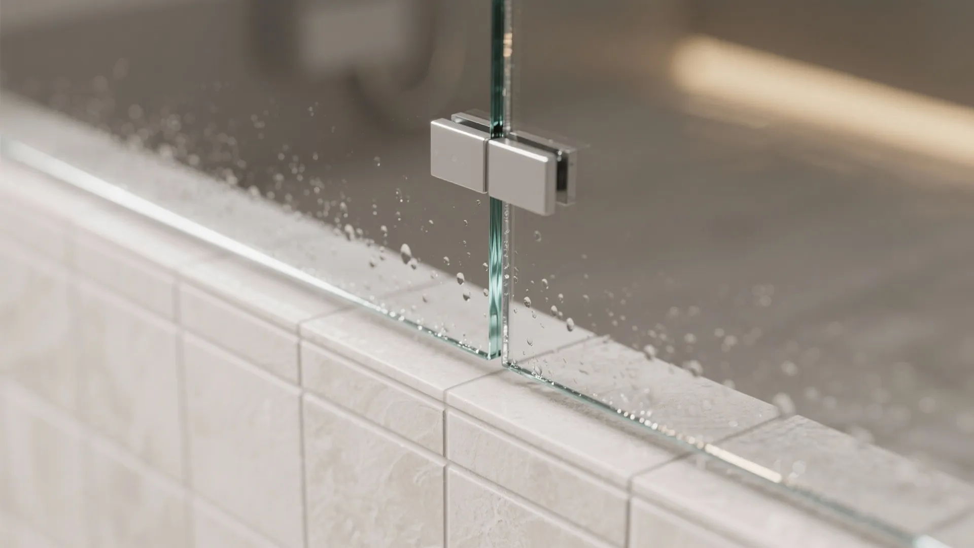 Frameless glass shower to open up sightlines