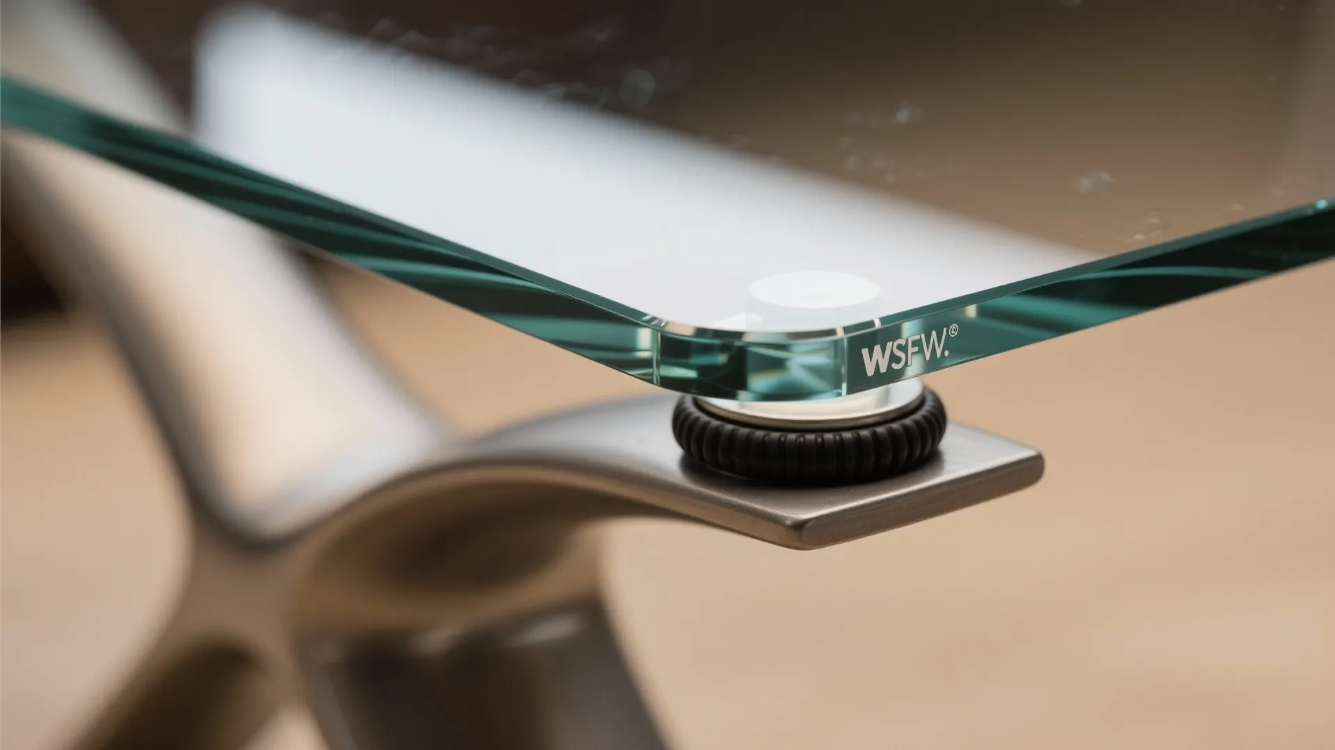 2) Glass-top elegance with sculptural base