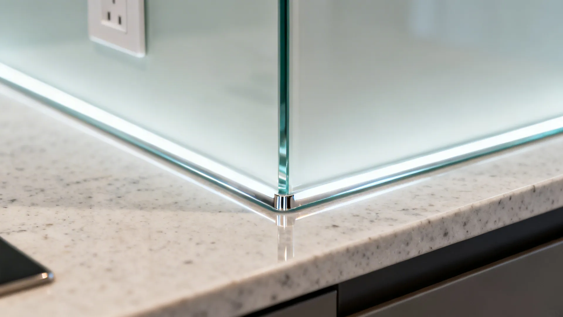 Glass Backsplash for Light and Depth