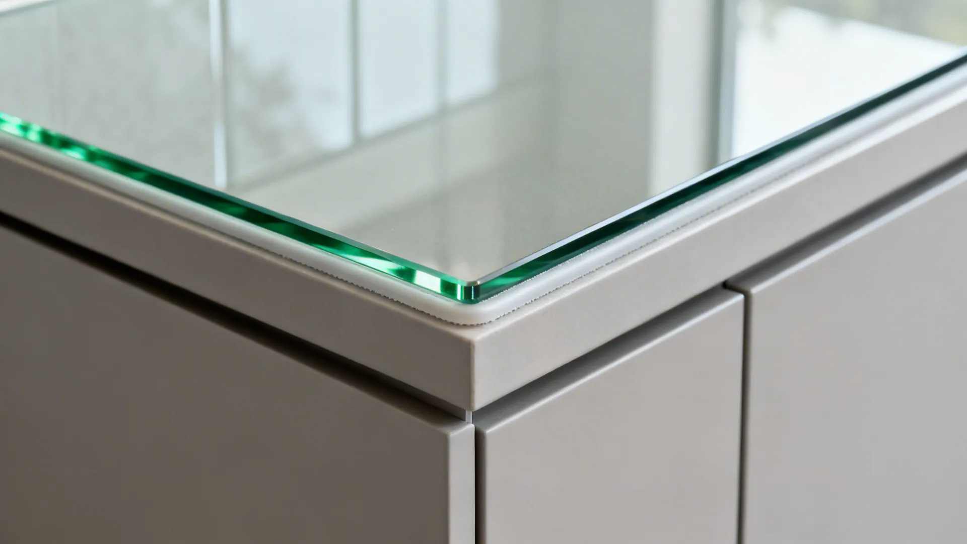 Glass backsplash for depth and light