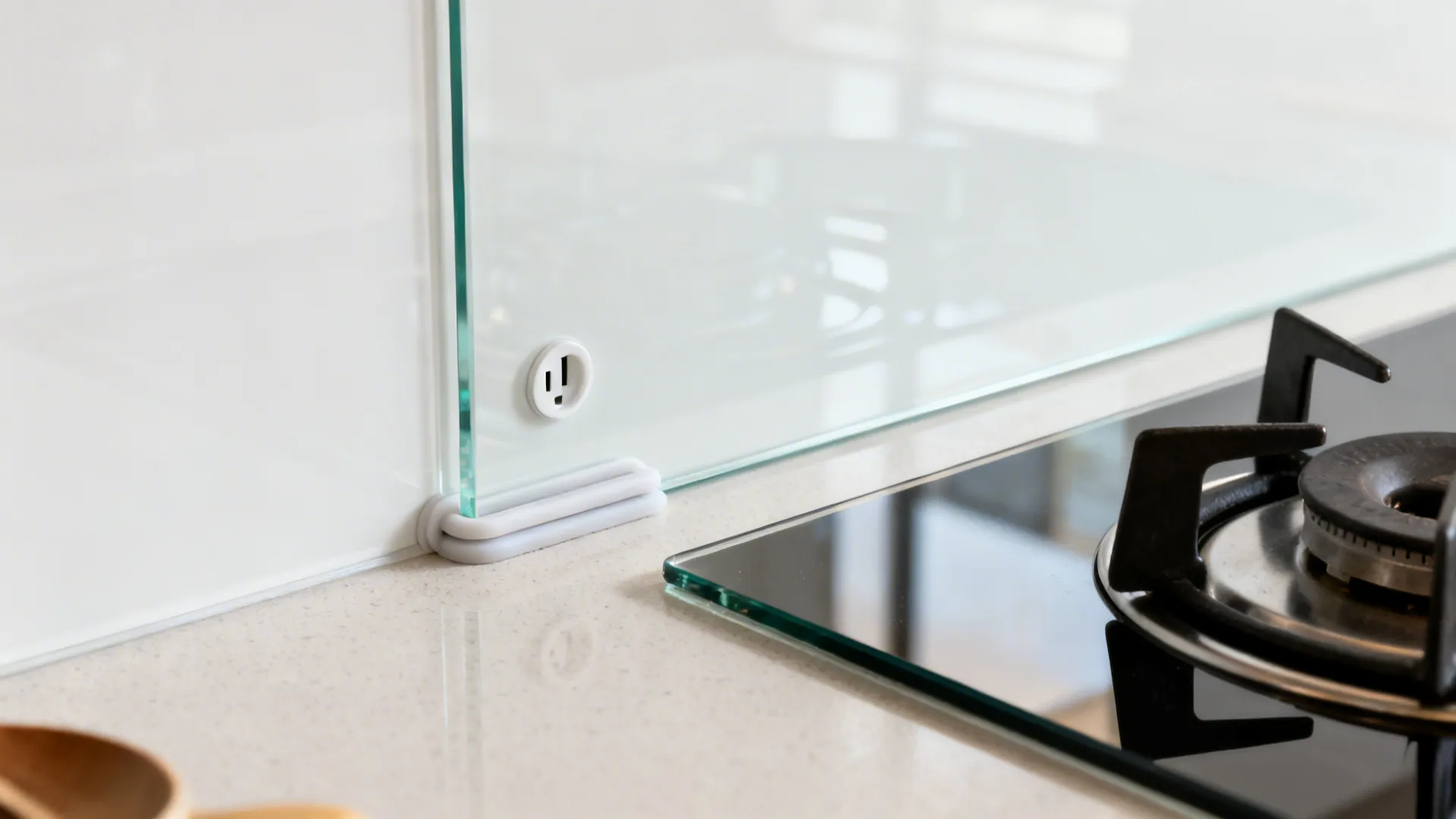 Glass backsplashes for light and depth