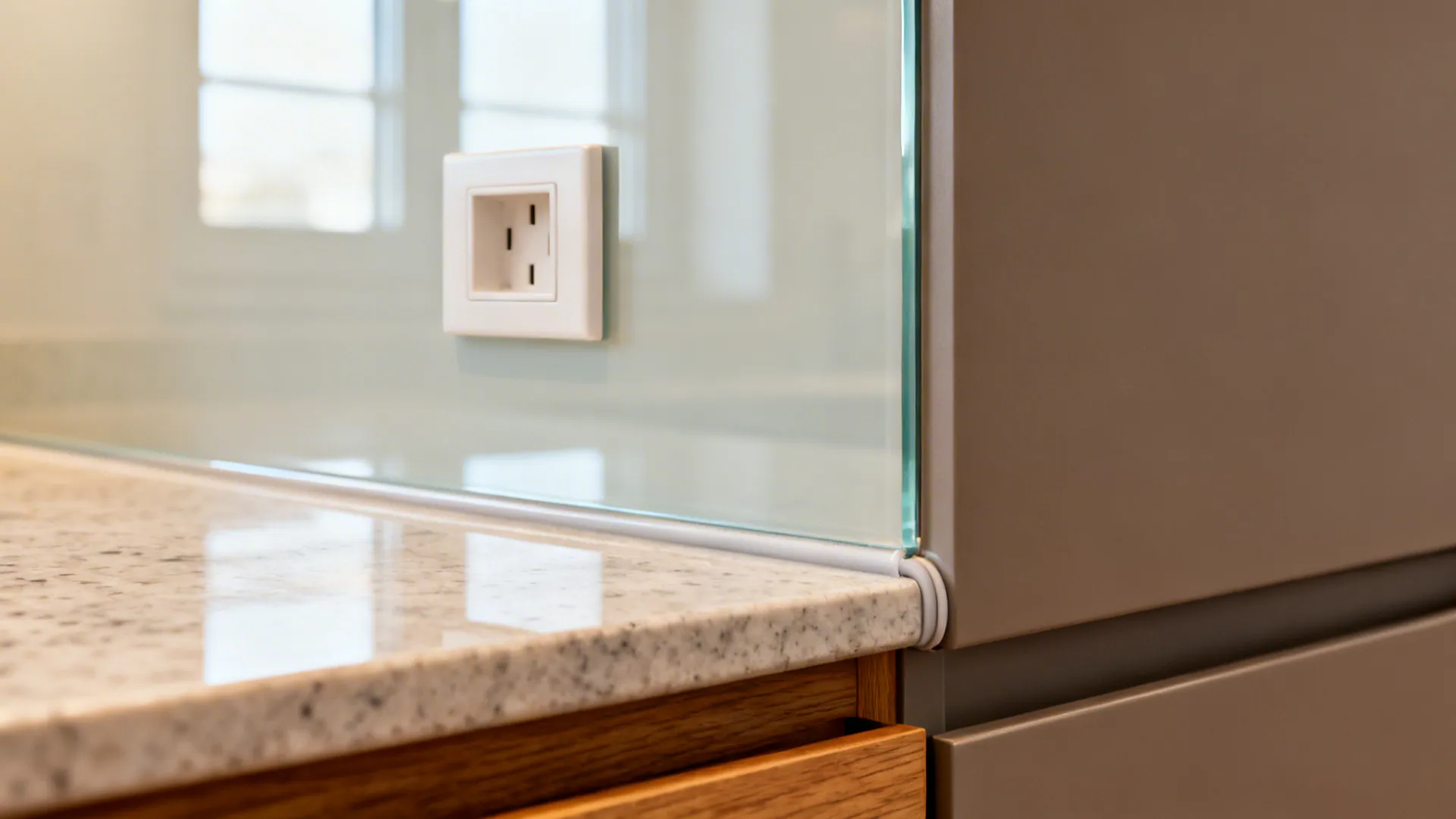 Glass Backsplash for Depth and Light