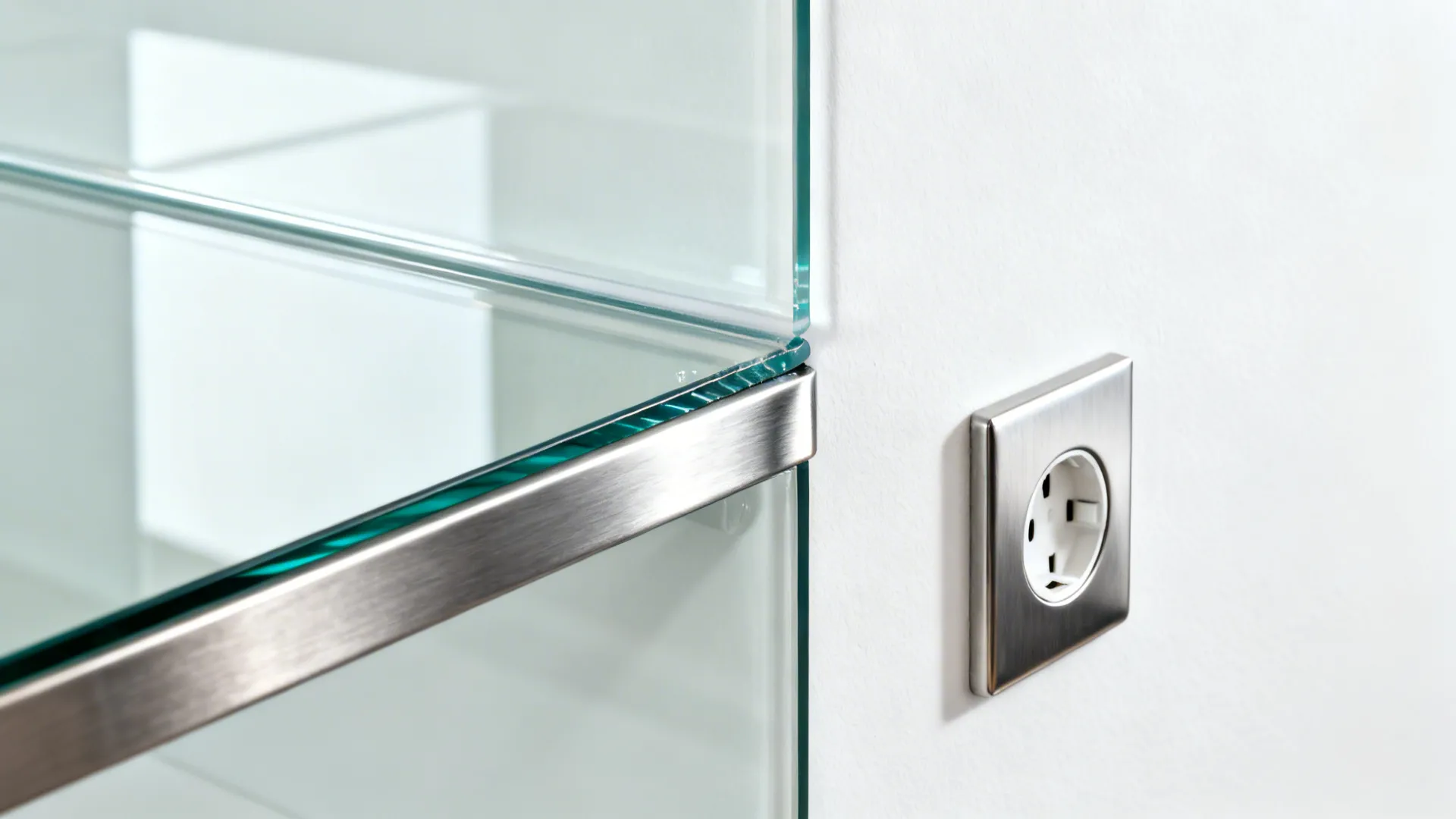 Glass splashback for light and easy cleaning