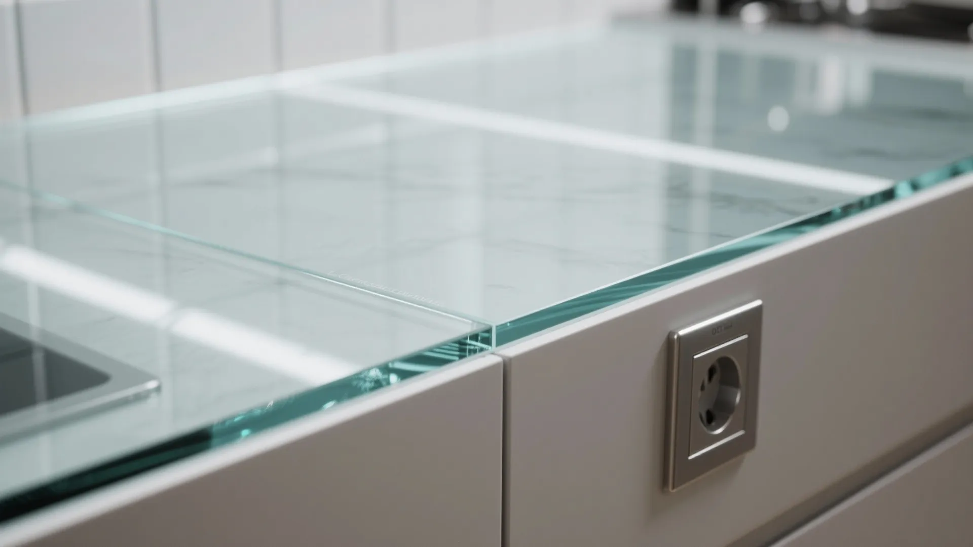 Glass backsplash that makes the kitchen feel brighter