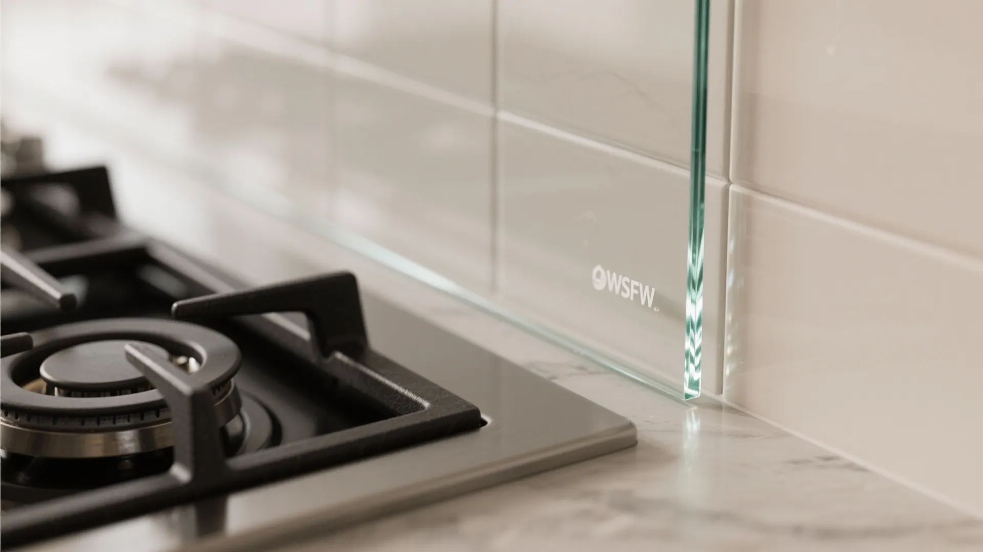 Glass Backsplash for More Light and Easy Cleaning