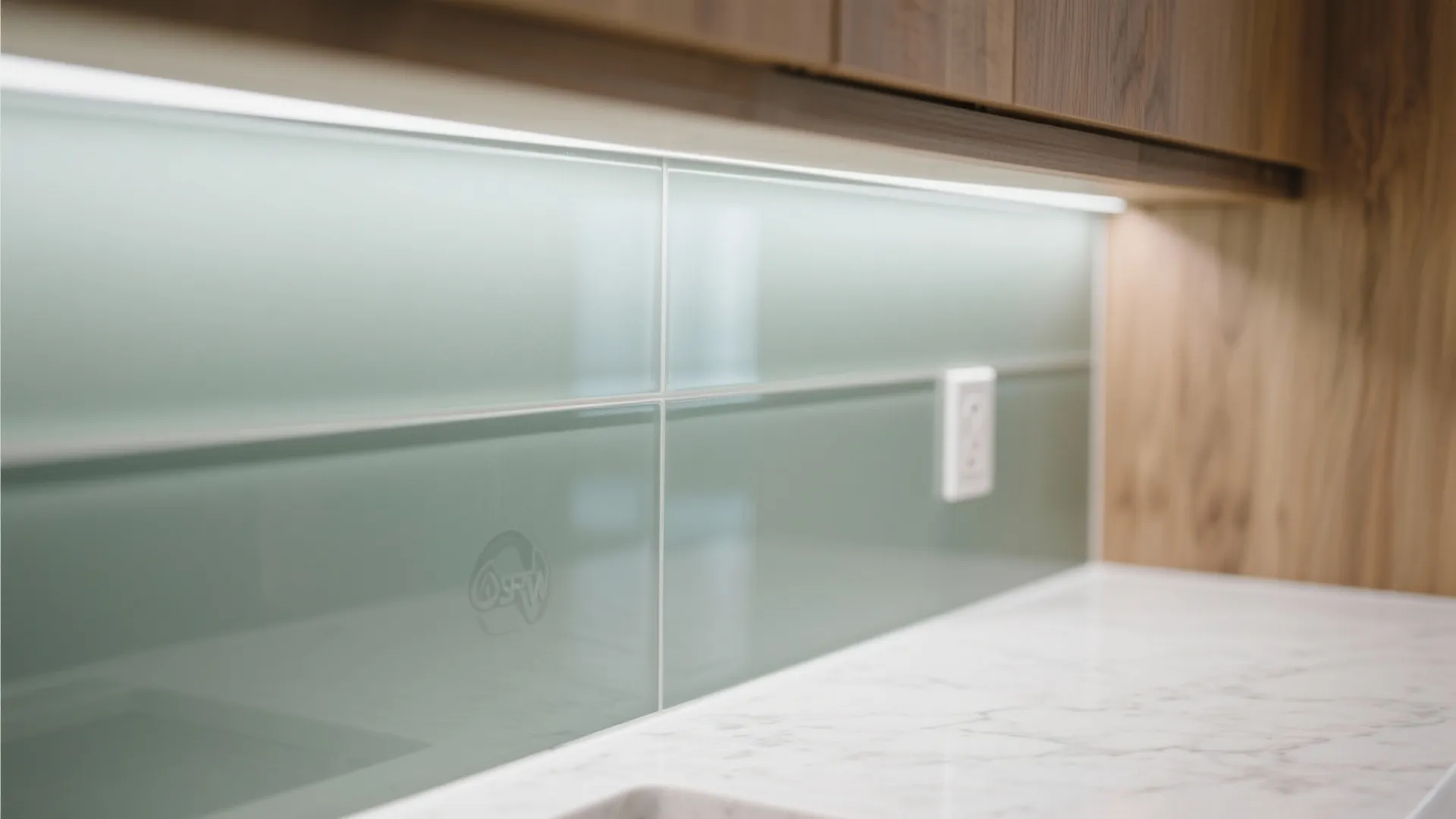 Glass Backsplash for Brightness and Easy Cleaning