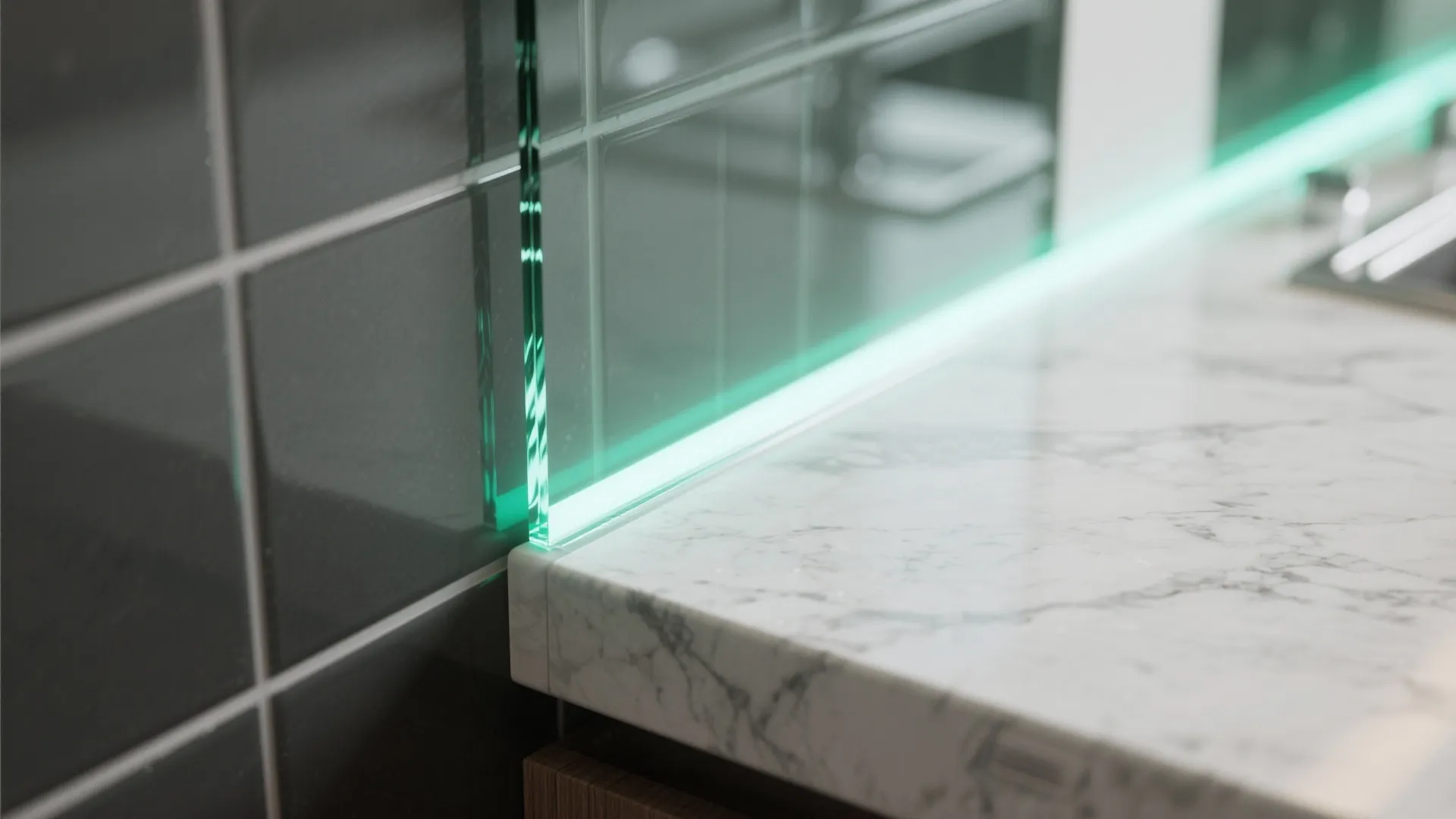 Glass Backsplash for Light and Depth