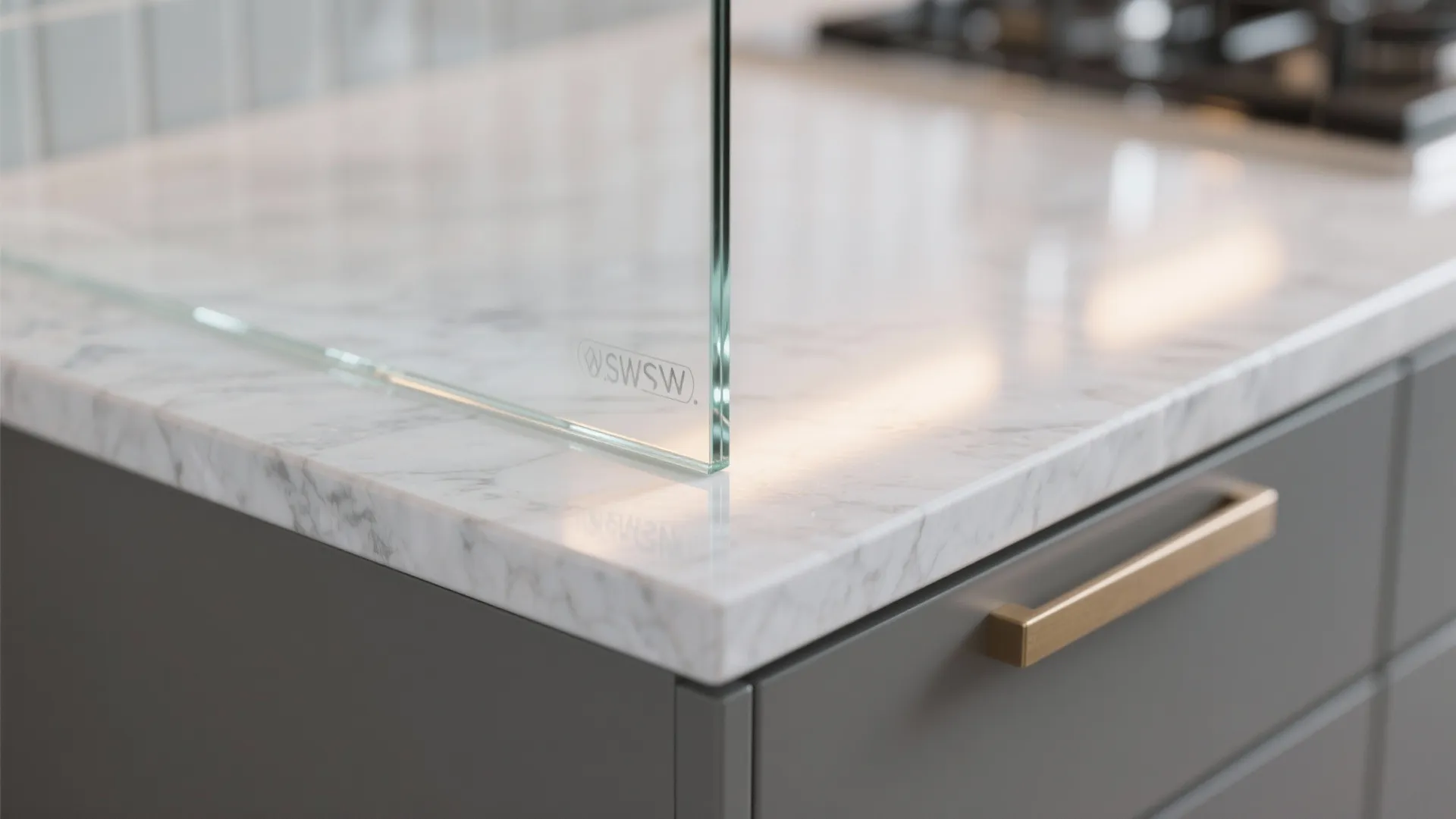 Transparent Glass Backsplash for Light and Depth