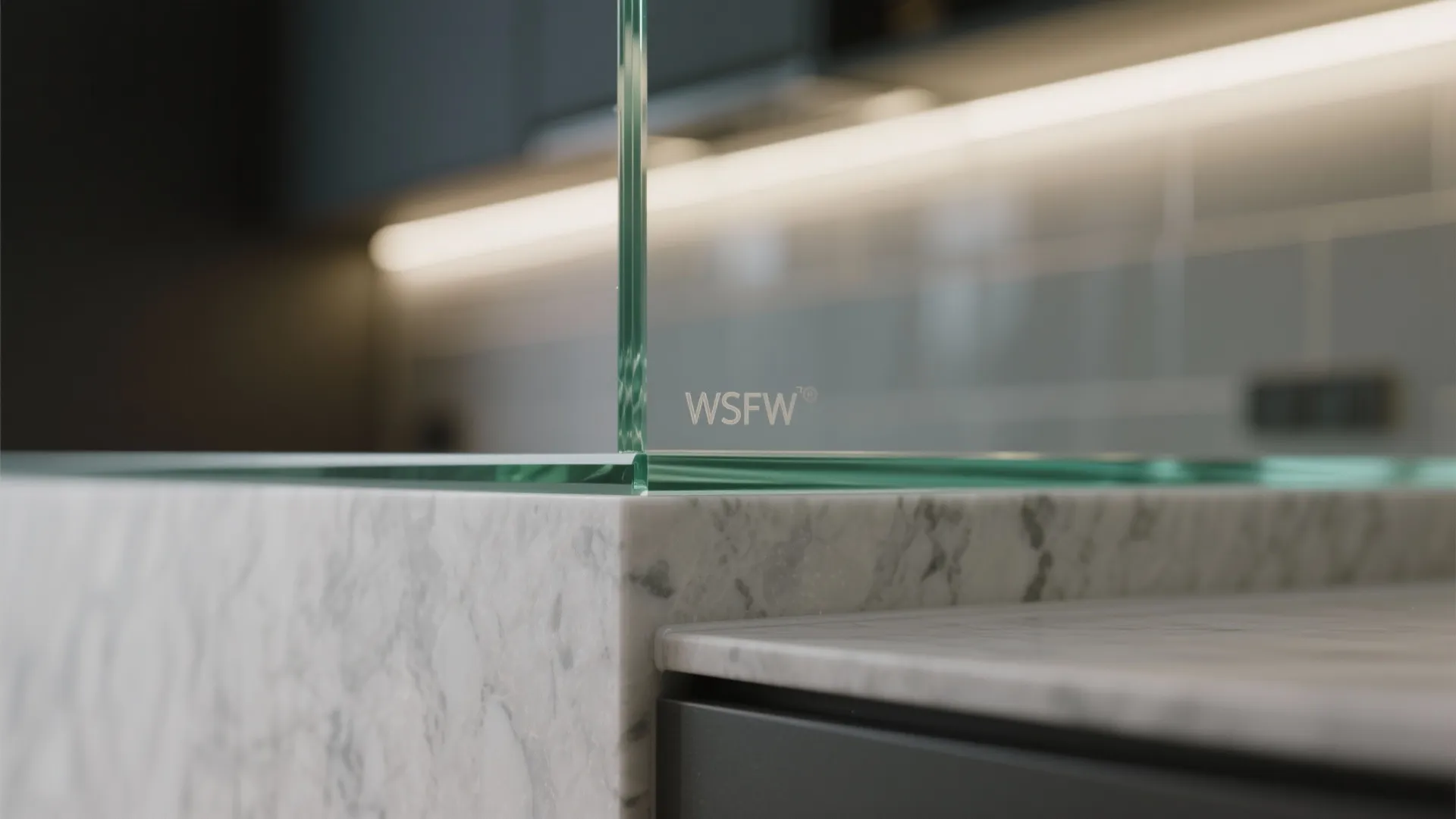 Transparent Glass Backsplash for Light and Depth