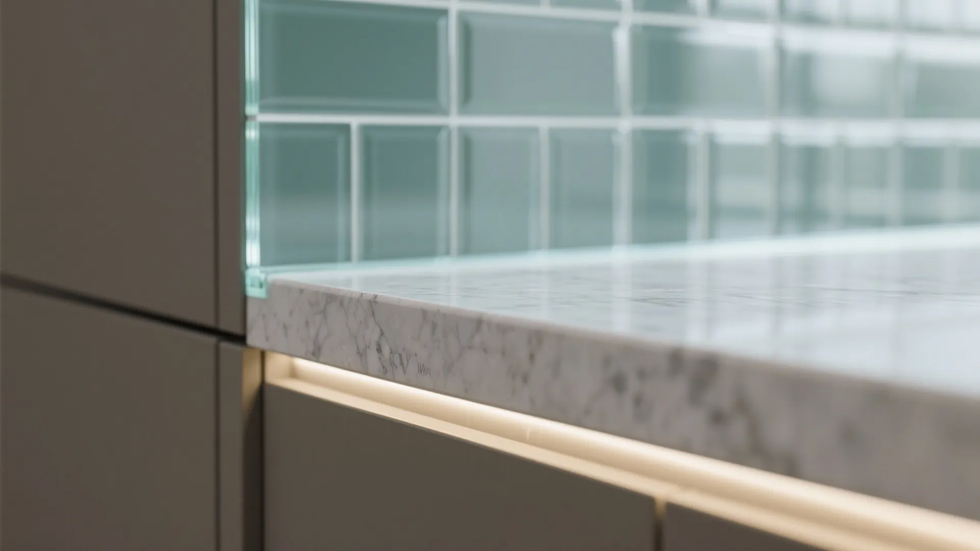 Glass Backsplash for Light and Depth
