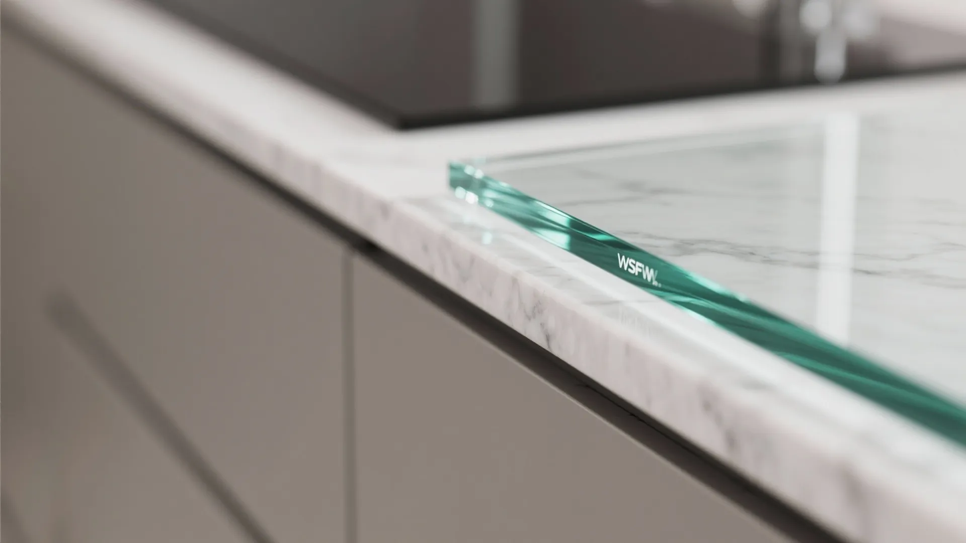 Glass Backsplash for Light and Depth