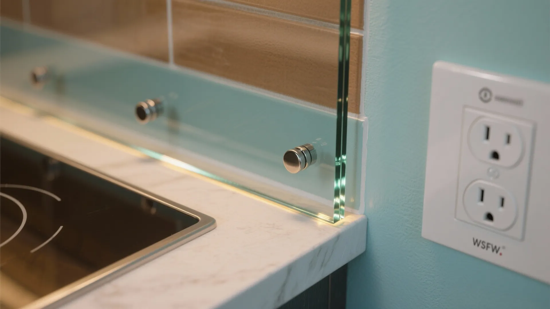 Glass Backsplash for Light and Depth