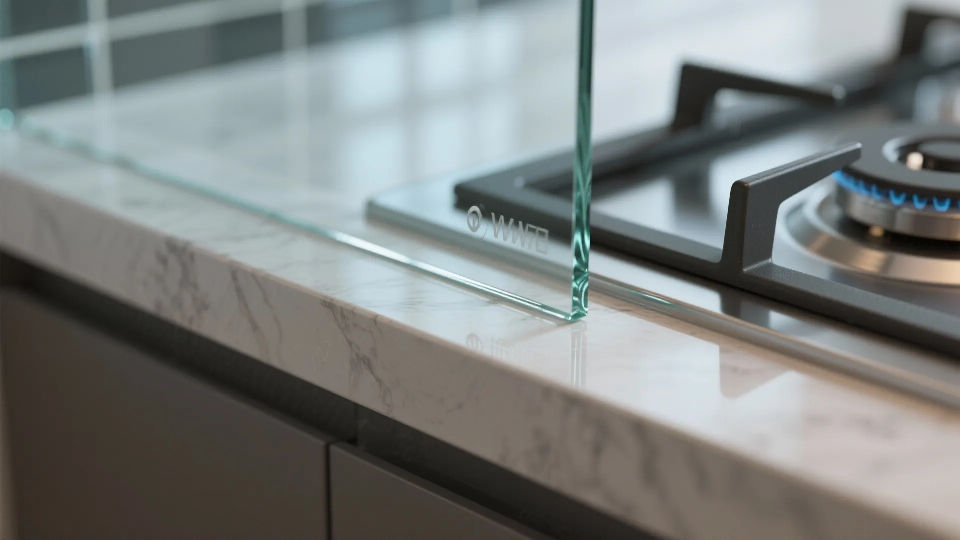 Glass Backsplash for Light and Depth