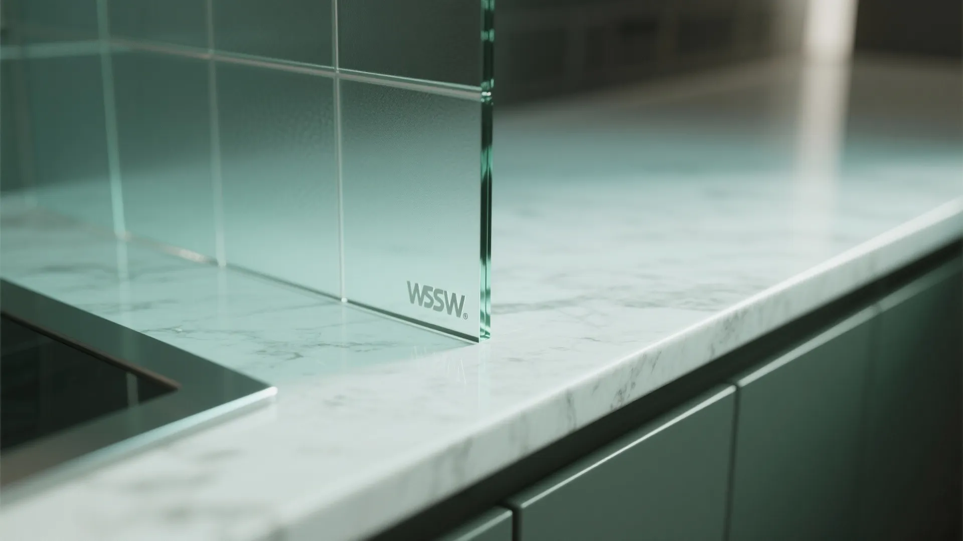 Glass Backsplash for Light and Depth