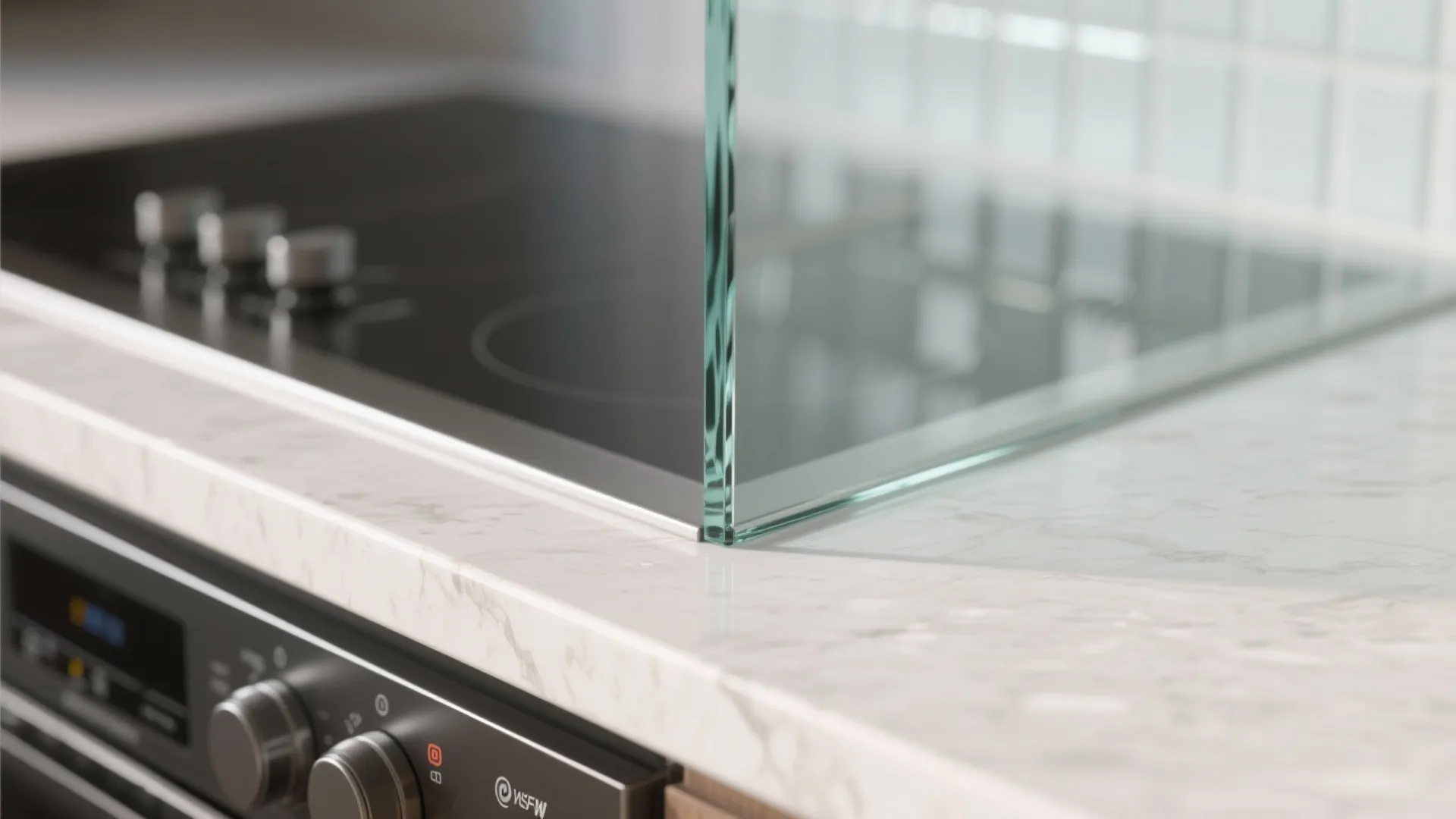 Glass Backsplash for Light and Easy Cleaning