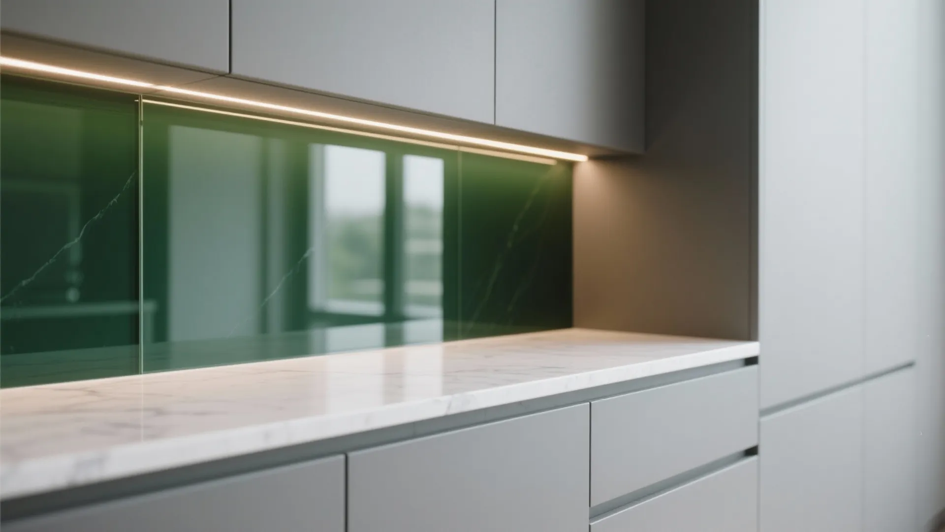 Glass Backsplash for Light and Easy Cleaning