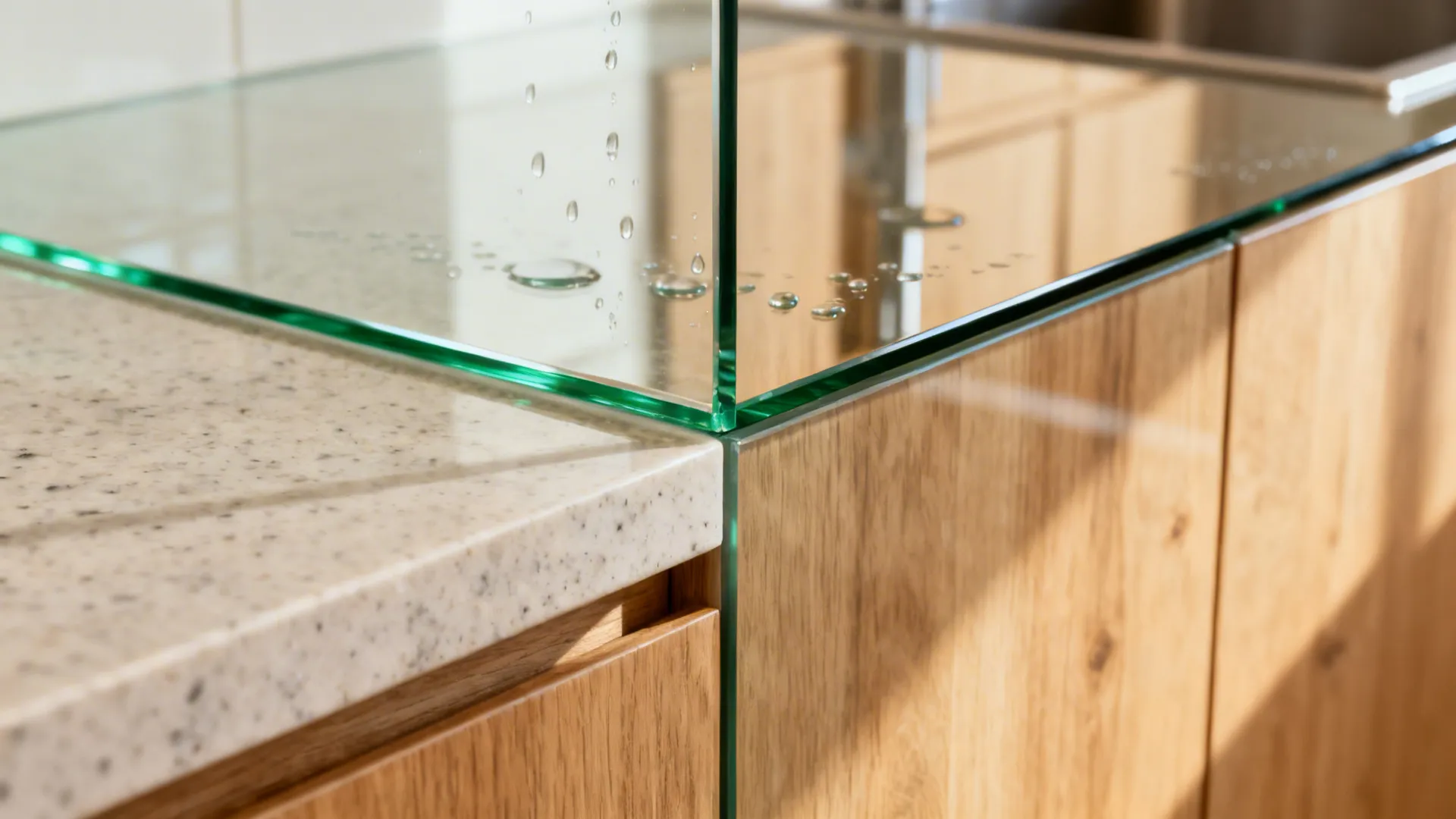 2) Glass Backsplash for Light, Depth, and a Subtle Sparkle