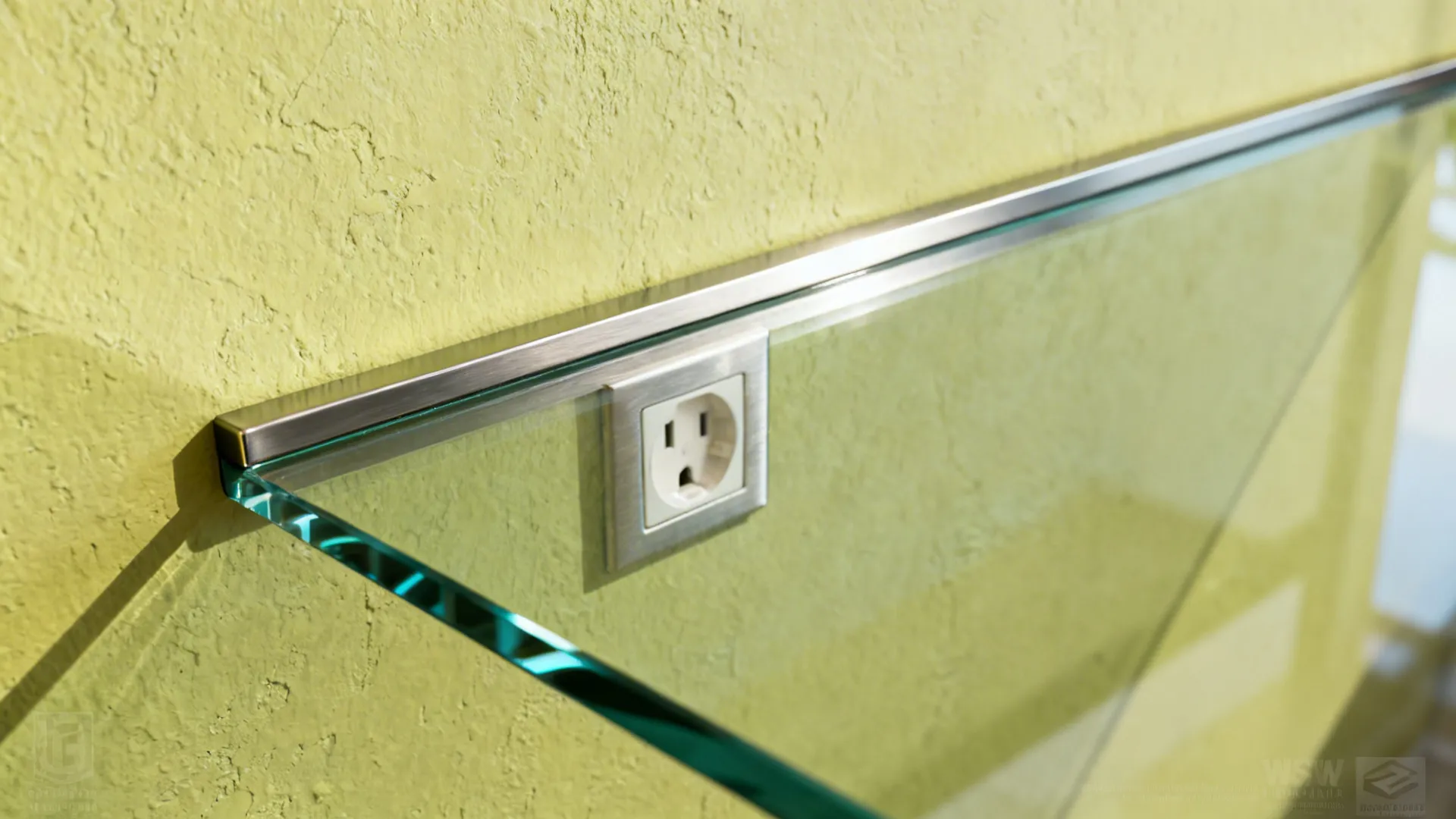 Transparent glass backsplash for depth