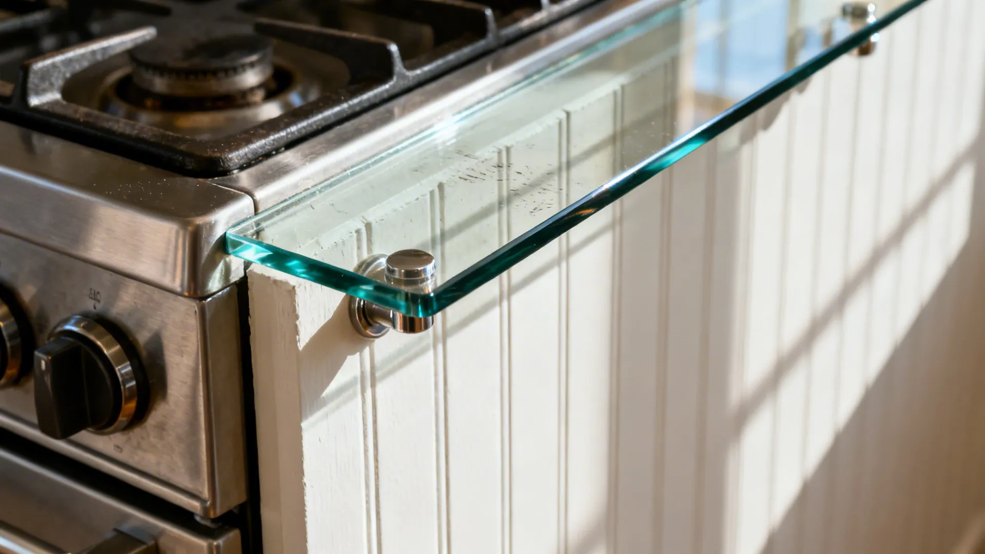 3) Full-height beadboard with a glass splash zone