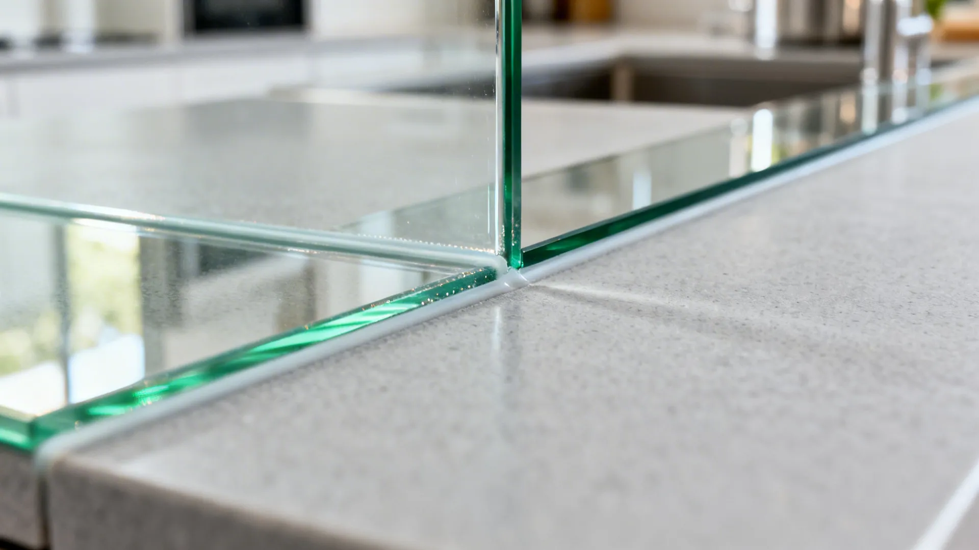 2) Glass Backsplash for Light and Depth