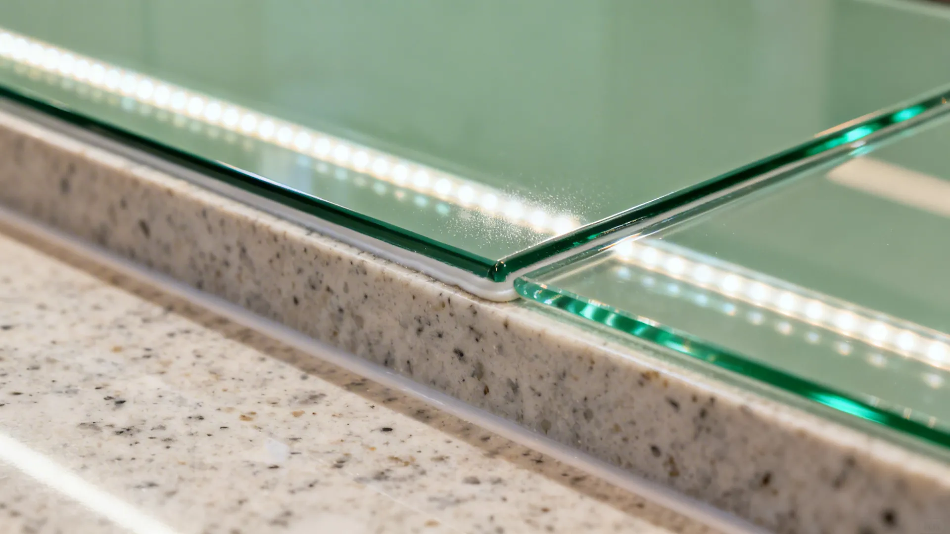 Glossy glass backsplashes for easy cleanup