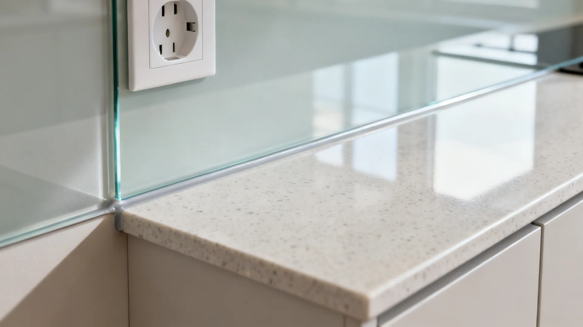 Idea 2: Glass backsplash for breathable light and easy cleaning