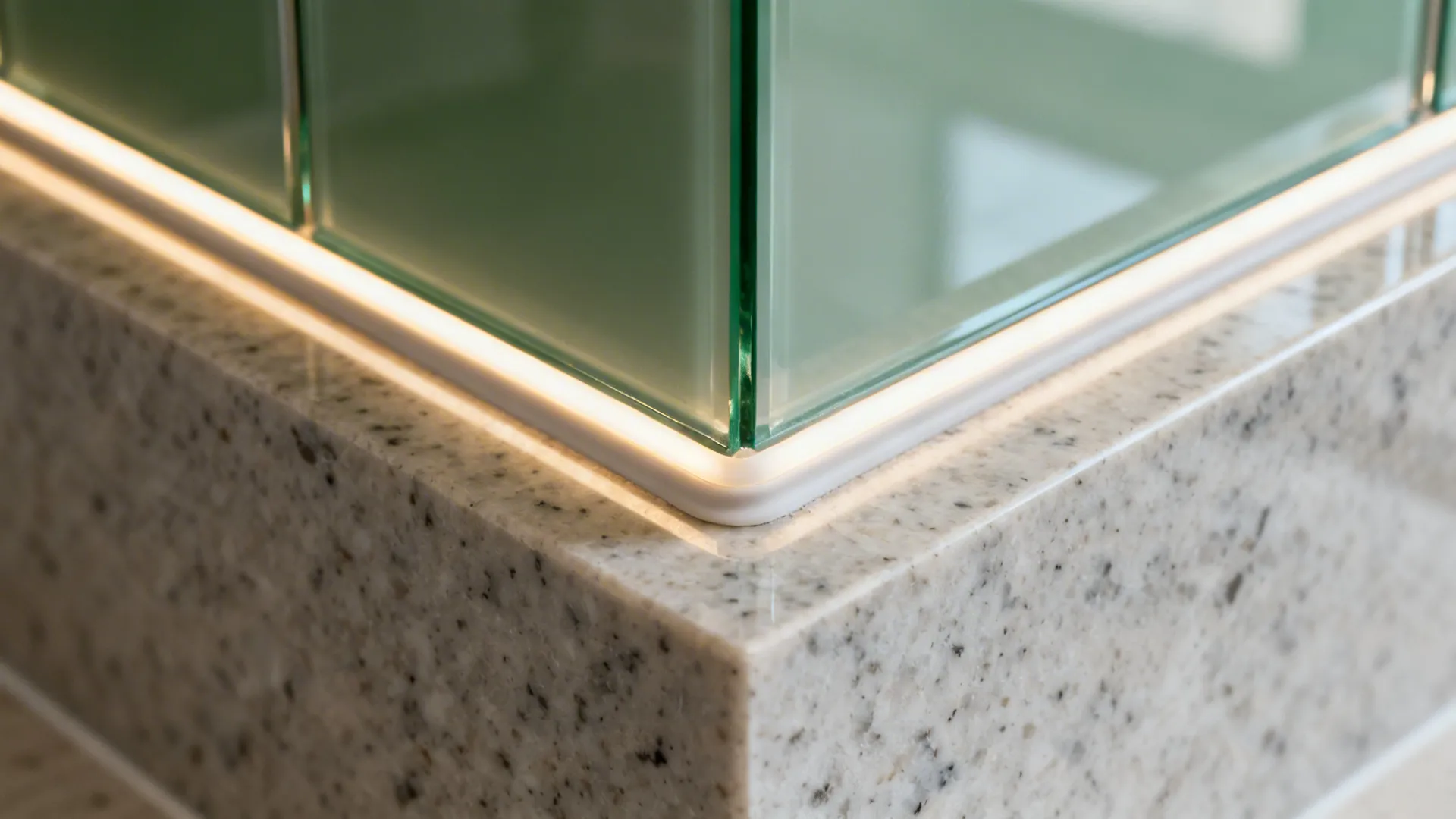 2) Glass Backsplash for Light and Depth