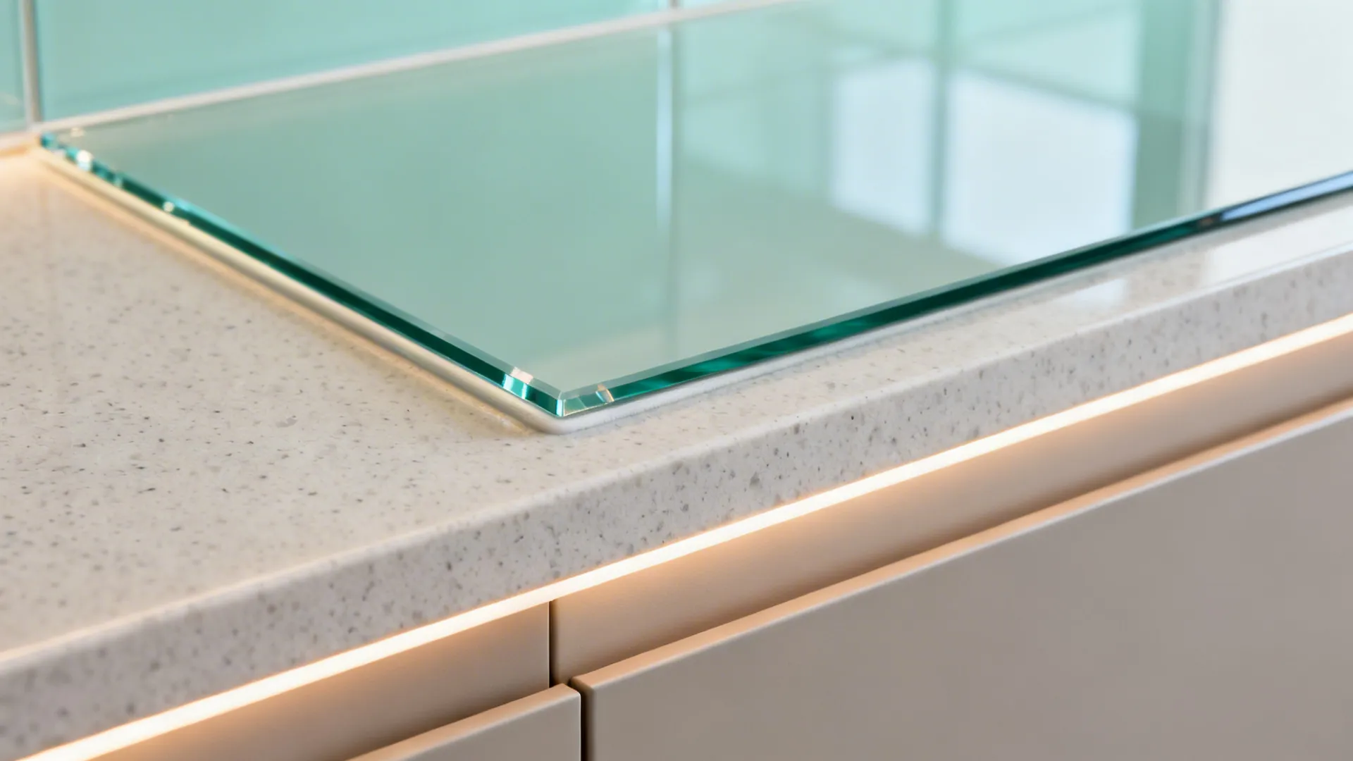 Glass Backsplash for Light and Depth