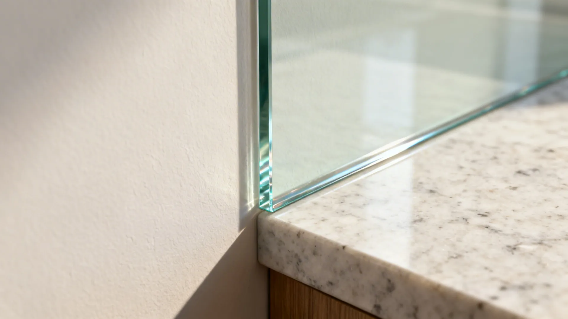 Glass backsplashes and shower panels for light and depth