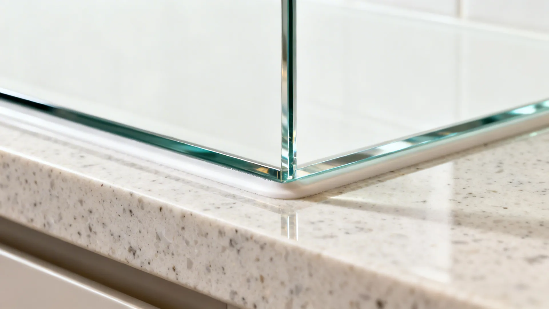 Glass backsplashes for light and hygiene