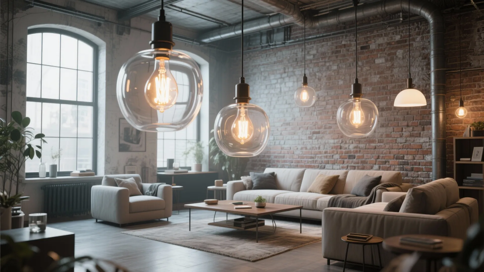 8. Transparent Glass and Edison Bulbs