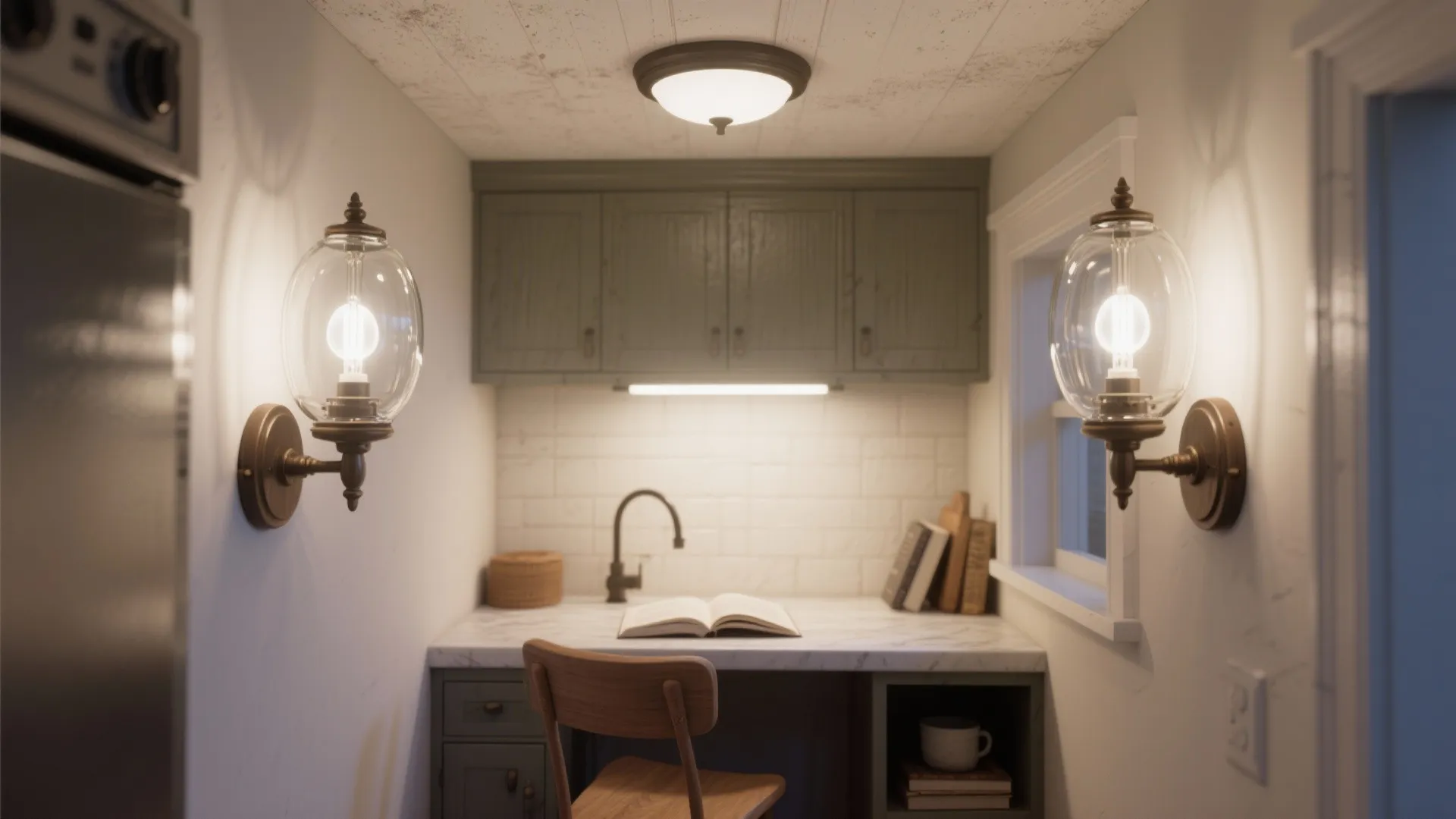 3. Glass-Encased Sconces to Maximize Light Output