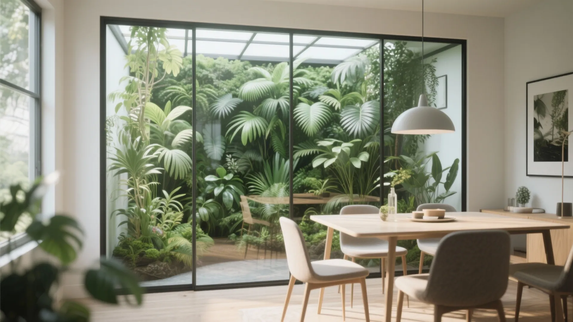 Glass-Enclosed Green Wall