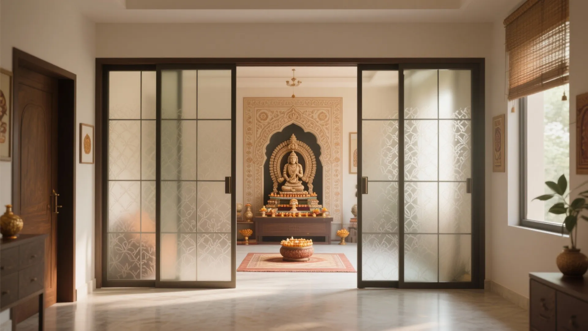 Glass Front Enclosure for Mandir