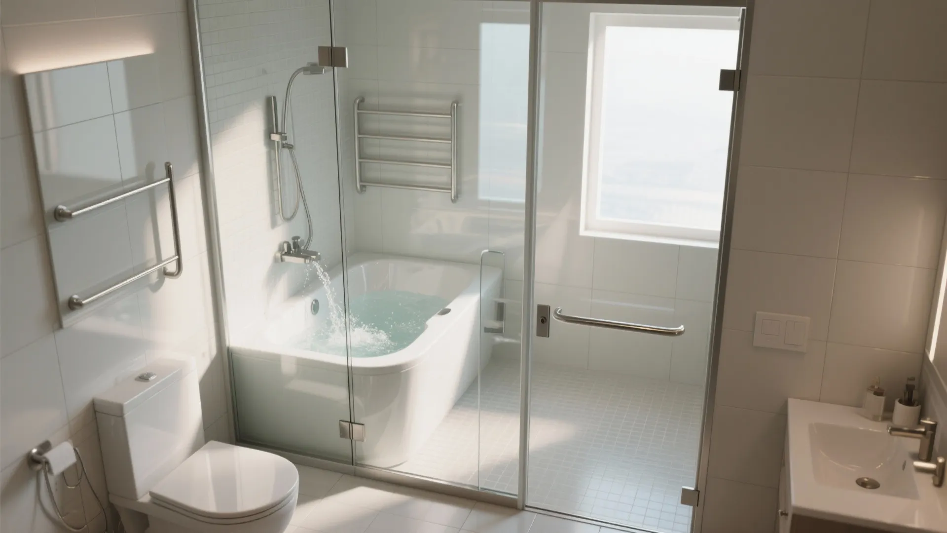 Glass Enclosure for Light, Safety, and Splash Control