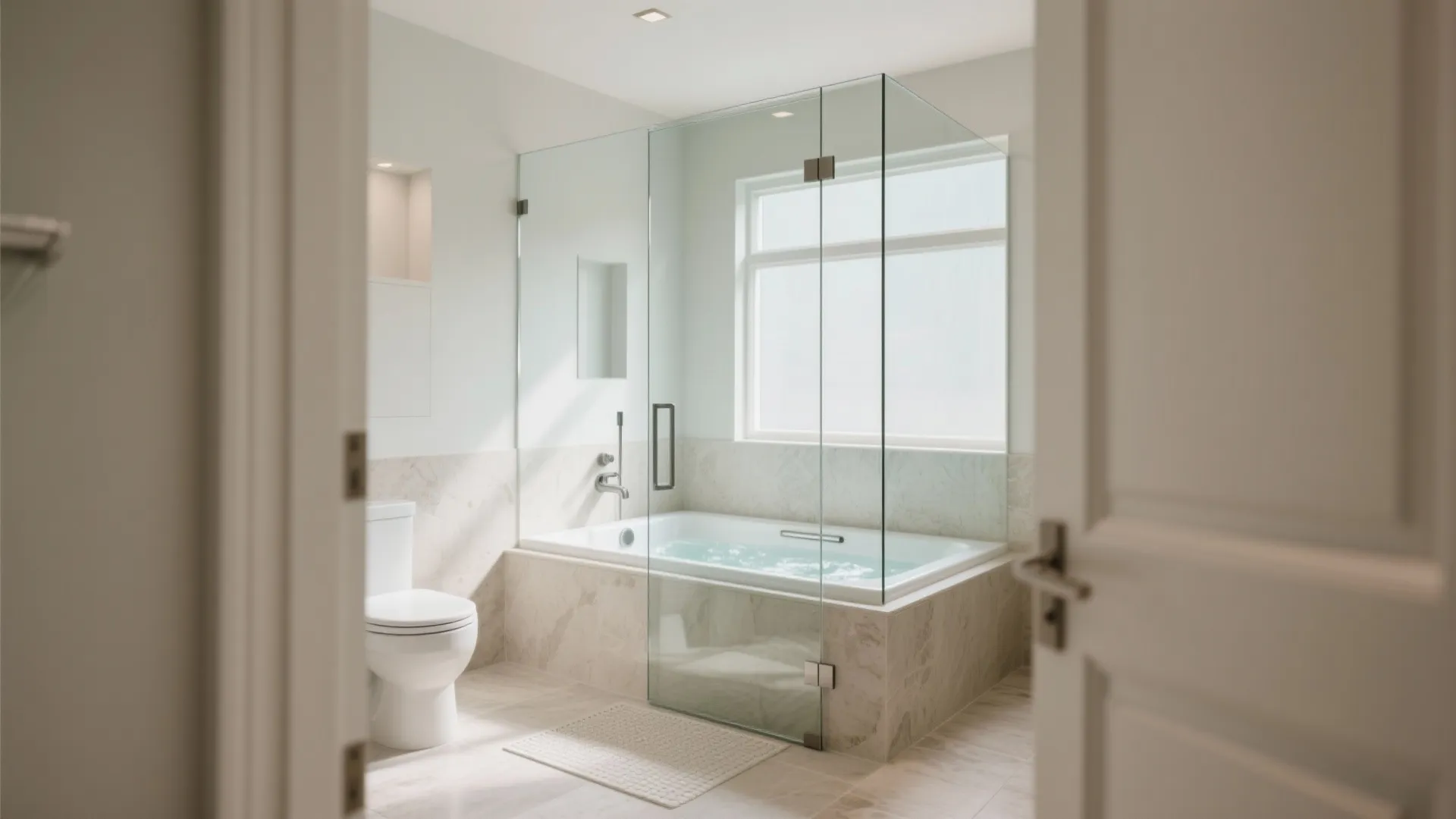 Glass Enclosure for Steam and Splash Control