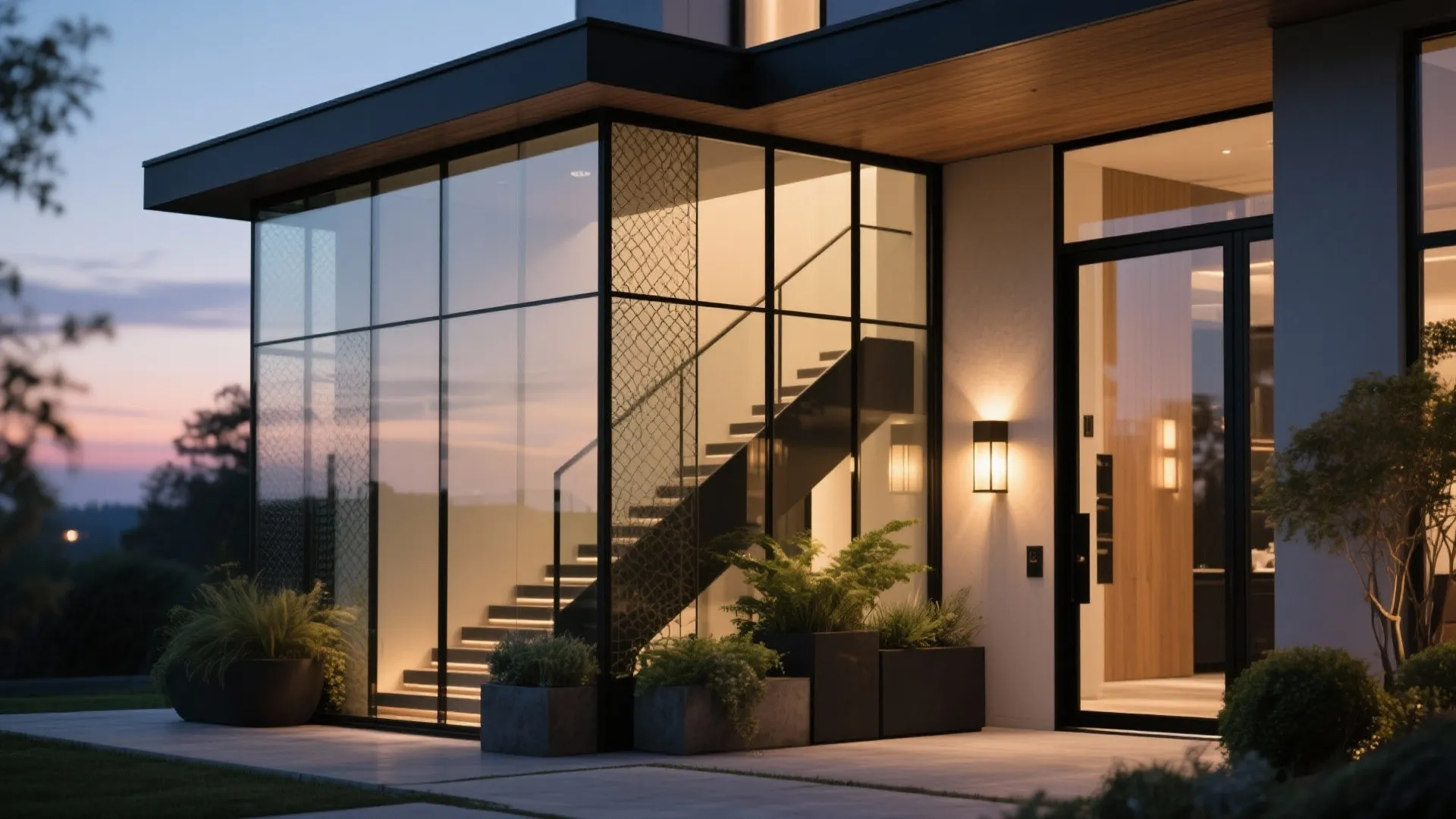 3) Glass Entry Box with Privacy Layers