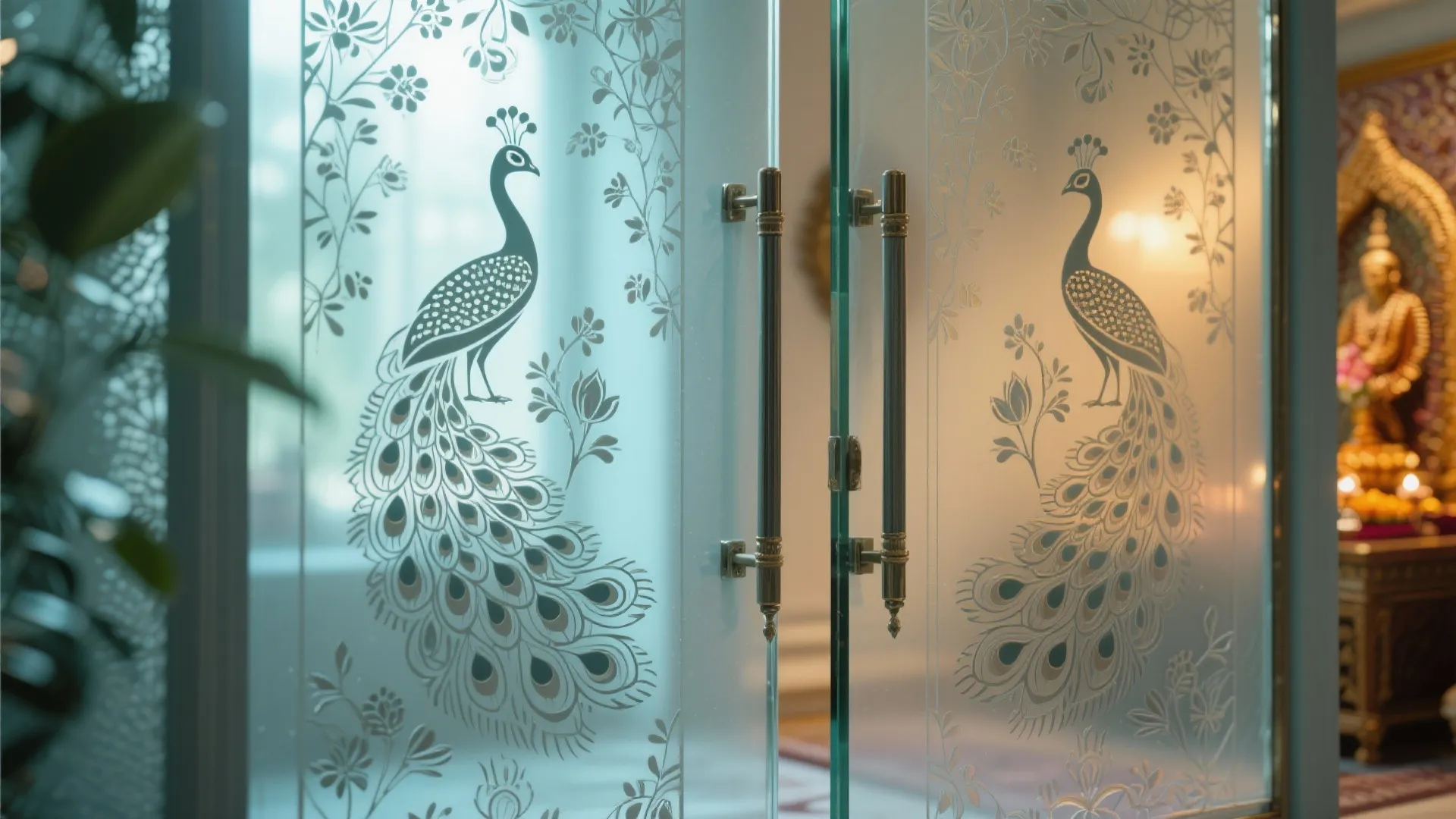 Glass Doors with Etched Motifs