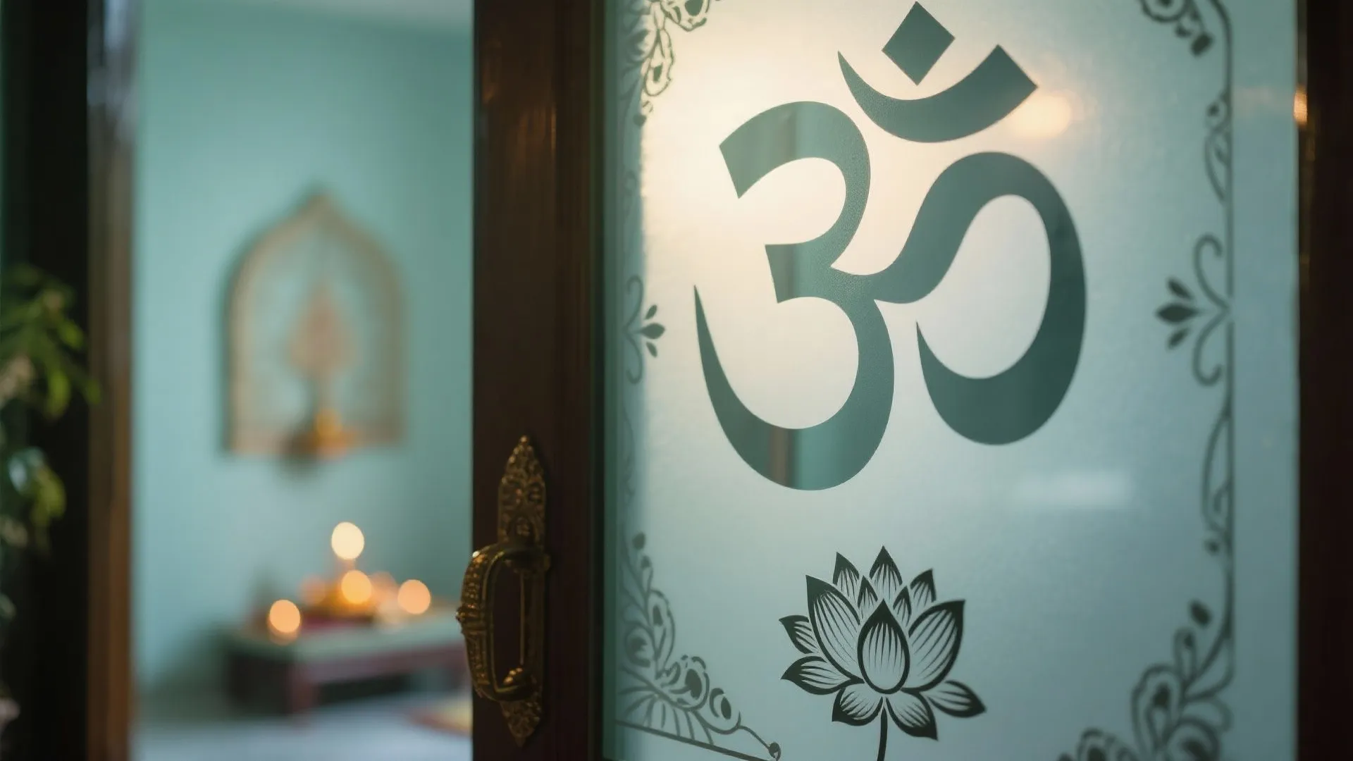 Glass panel with etched motifs