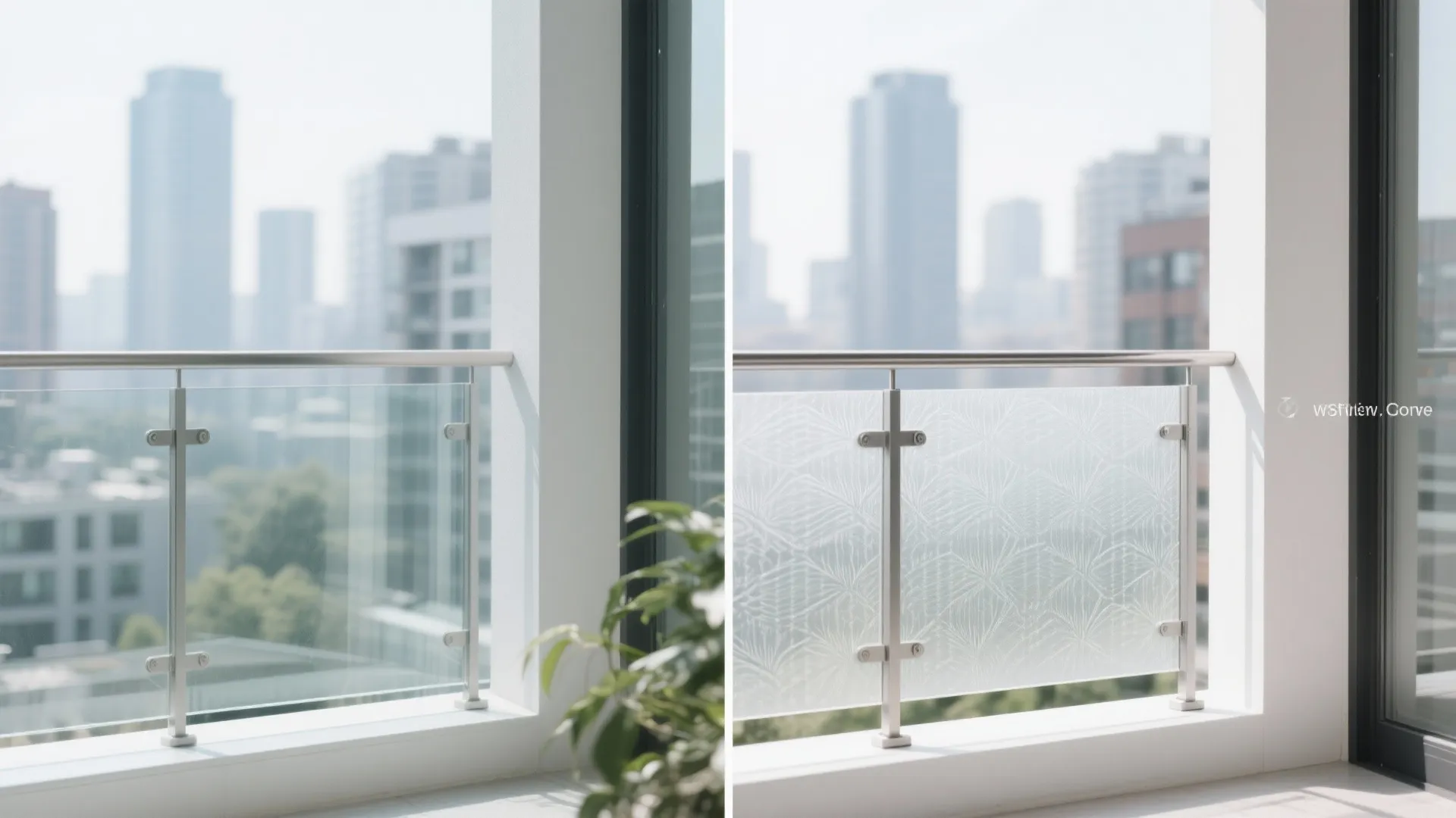 Frosted or Patterned Film on Glass Balustrades