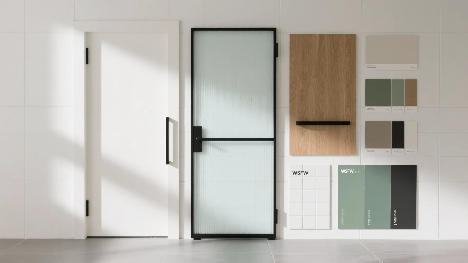 Frosted or reeded glass doors for borrowed light and privacy