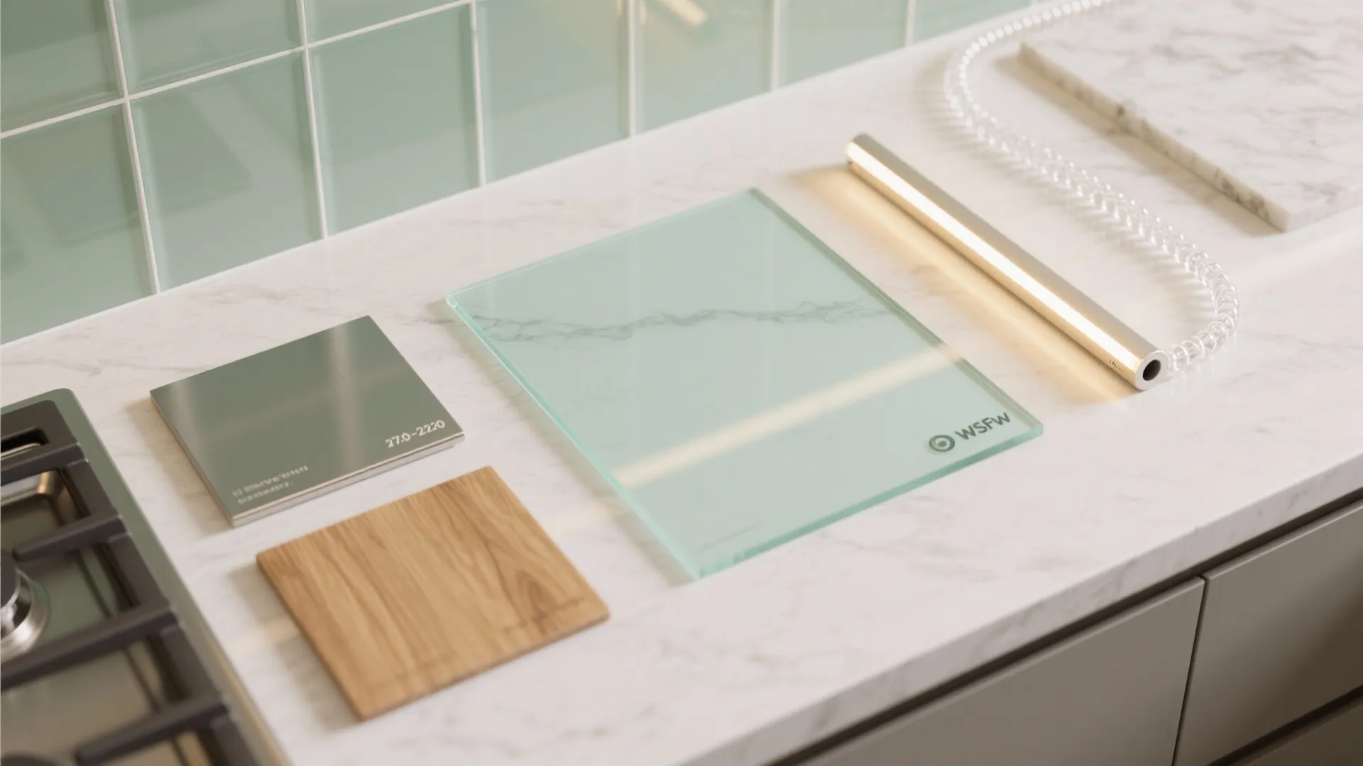 Glass Backsplash for Brightness and Visual Depth