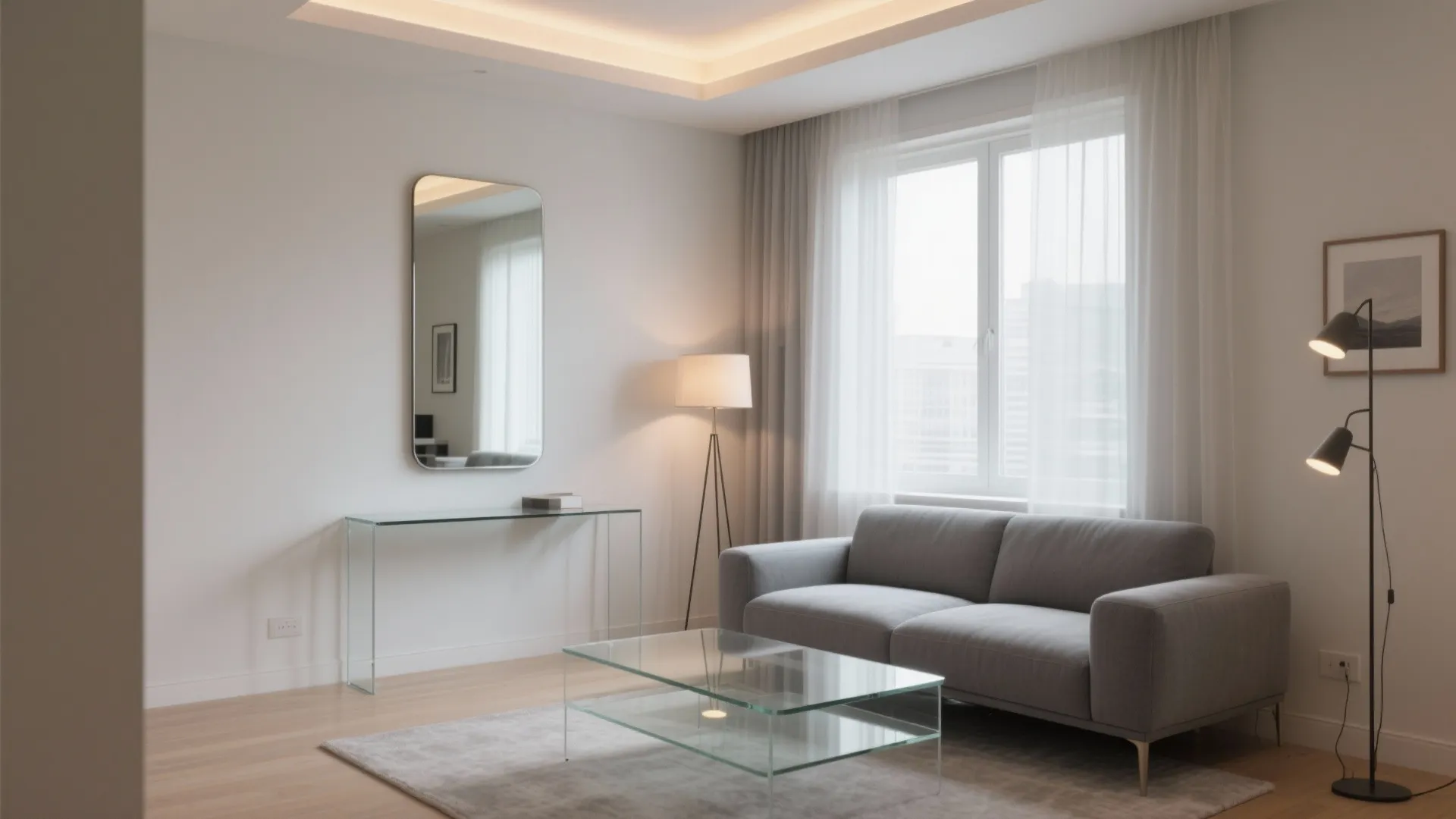 2) Glass, Light, and a Floating Effect