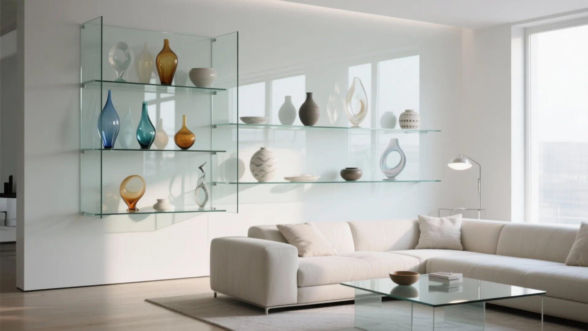 Glass Floating Shelves