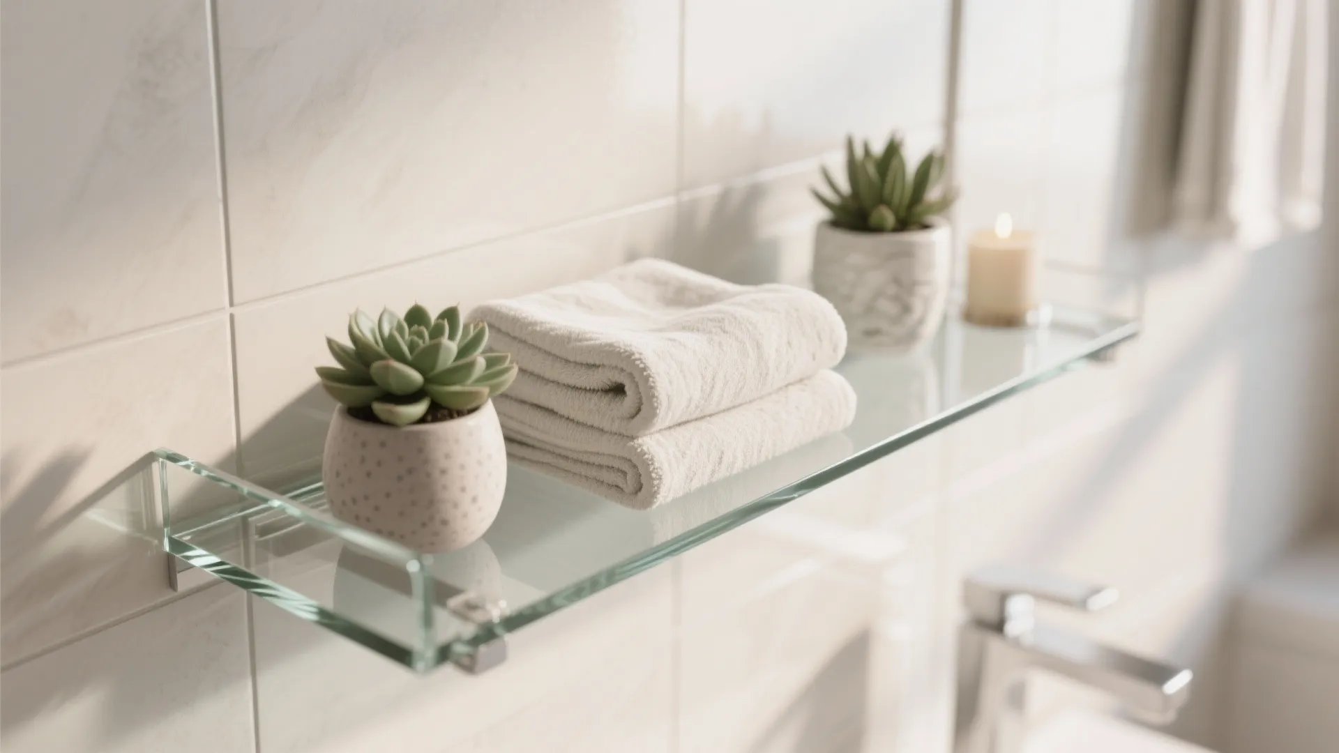 3. Glass Floating Shelves